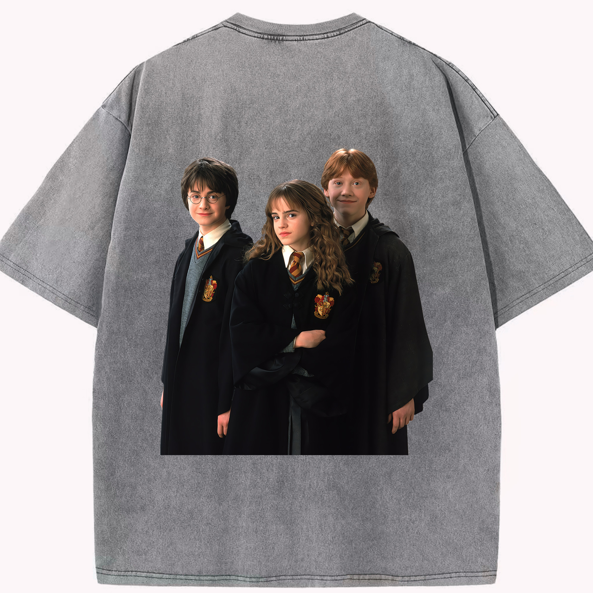 （画像用） Harry Potter ハリー・ポッターシリーズ 綿100% ヴィンテージ風 半袖Tシャツ（背面プリント）