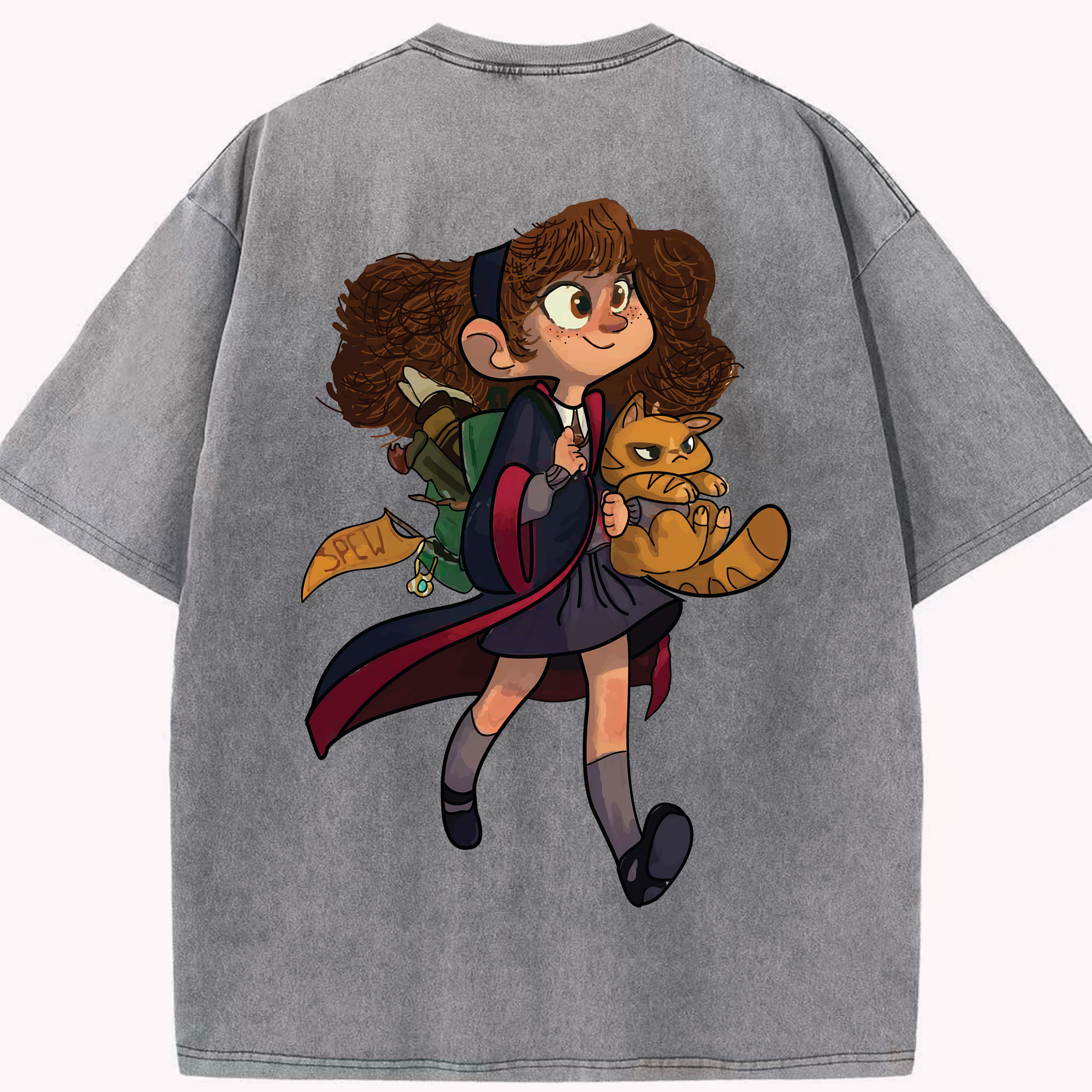 （画像用） Harry Potter ハリー・ポッターシリーズ 綿100% ヴィンテージ風 半袖Tシャツ（背面プリント）