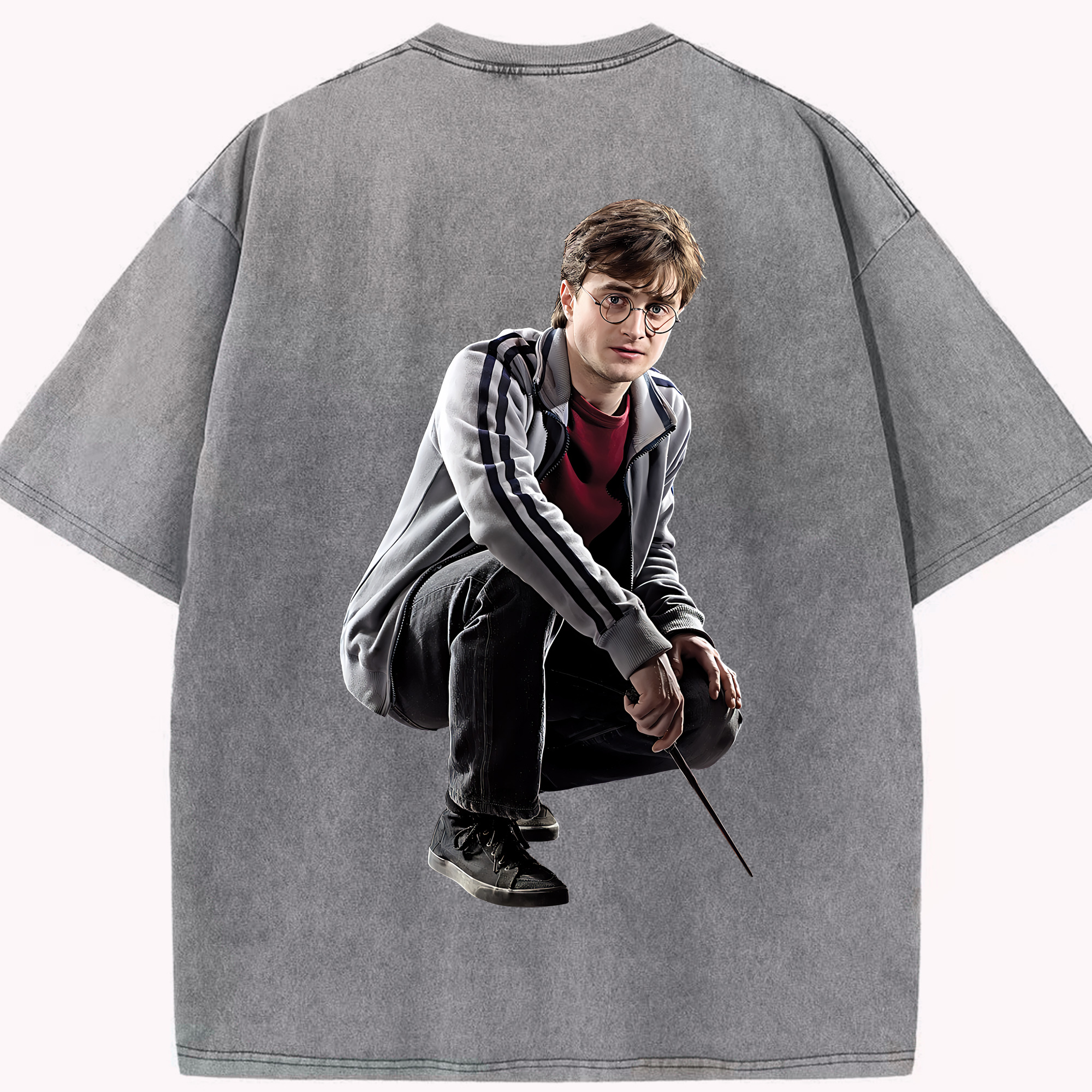 （画像用） Harry Potter ハリー・ポッターシリーズ 綿100% ヴィンテージ風 半袖Tシャツ（背面プリント）