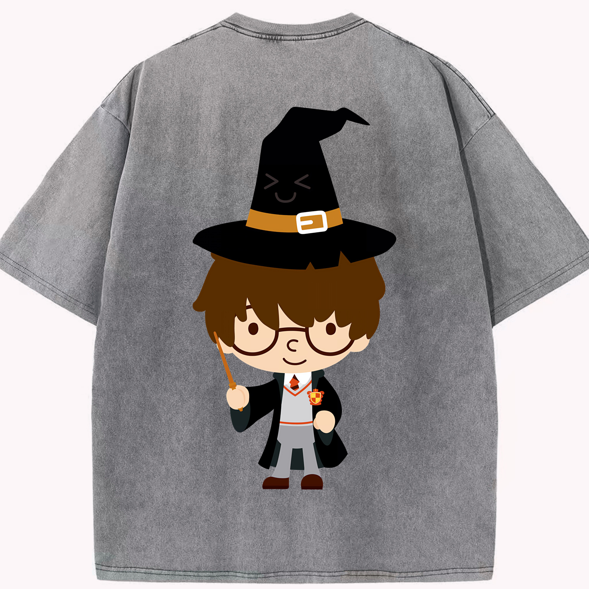 （画像用） Harry Potter ハリー・ポッターシリーズ 綿100% ヴィンテージ風 半袖Tシャツ（背面プリント）