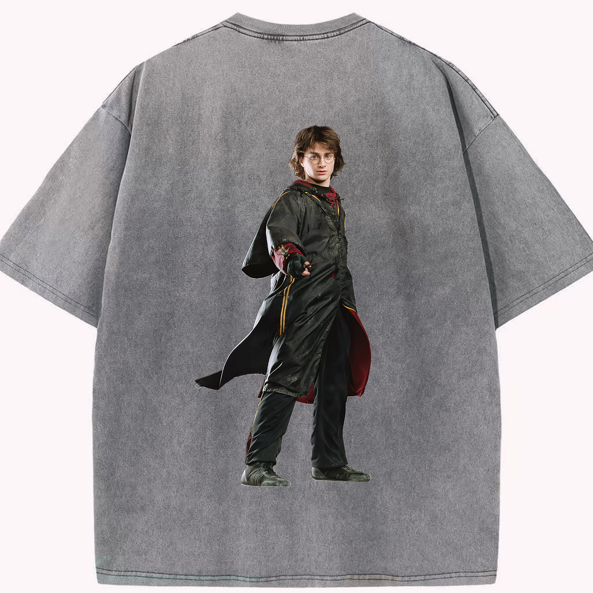 （画像用） Harry Potter ハリー・ポッターシリーズ 綿100% ヴィンテージ風 半袖Tシャツ（背面プリント）