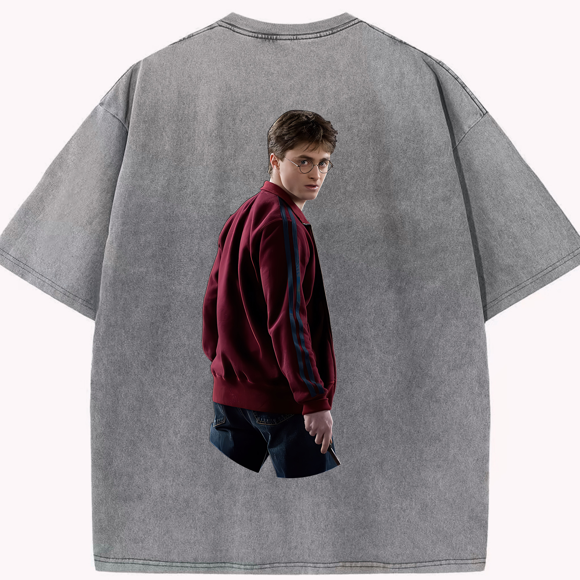 （画像用） Harry Potter ハリー・ポッターシリーズ 綿100% ヴィンテージ風 半袖Tシャツ（背面プリント）