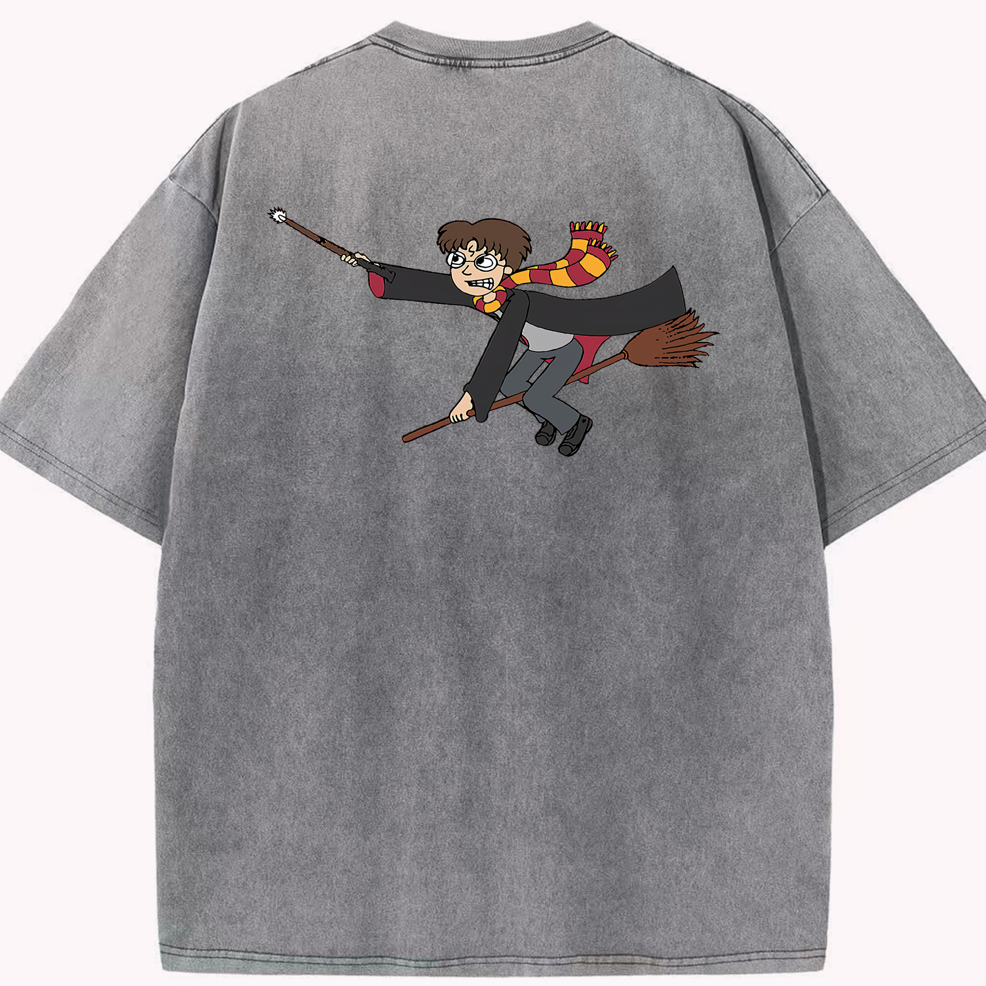 （画像用） Harry Potter ハリー・ポッターシリーズ 綿100% ヴィンテージ風 半袖Tシャツ（背面プリント）