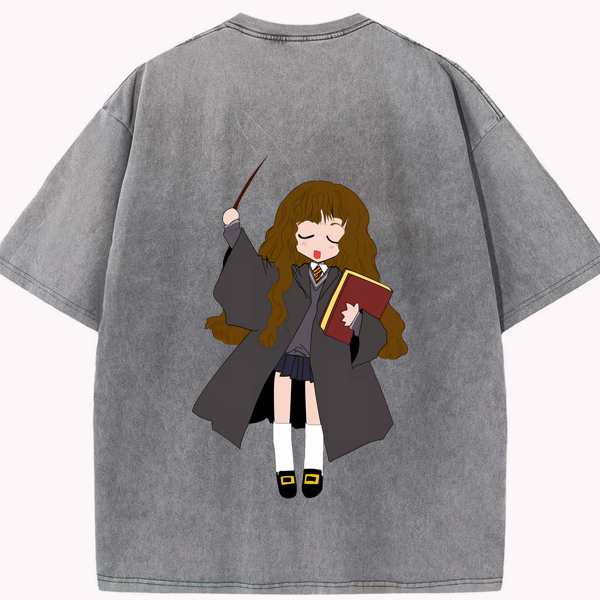 （画像用） Harry Potter ハリー・ポッターシリーズ 綿100% ヴィンテージ風 半袖Tシャツ（背面プリント）