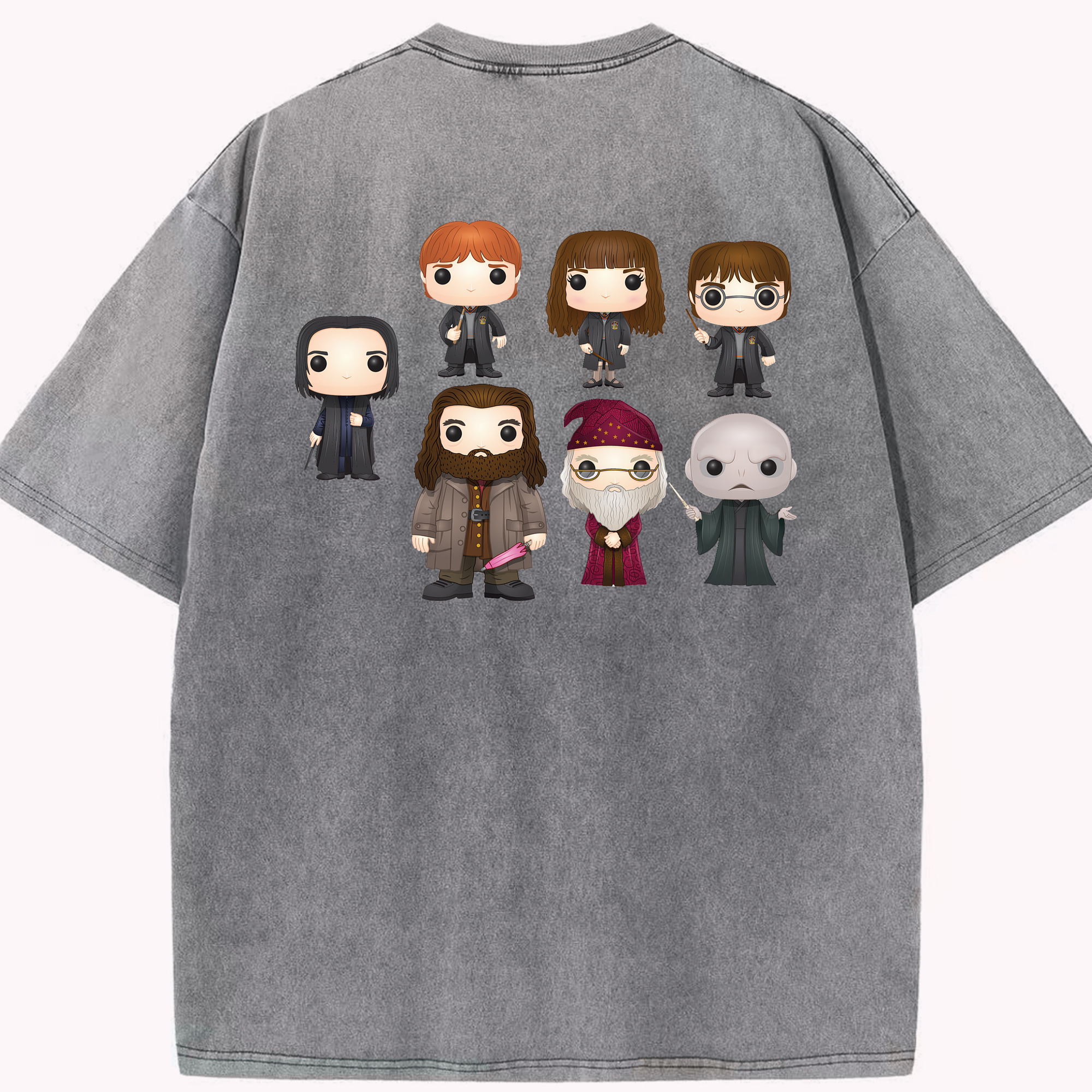 （画像用） Harry Potter ハリー・ポッターシリーズ 綿100% ヴィンテージ風 半袖Tシャツ（背面プリント）