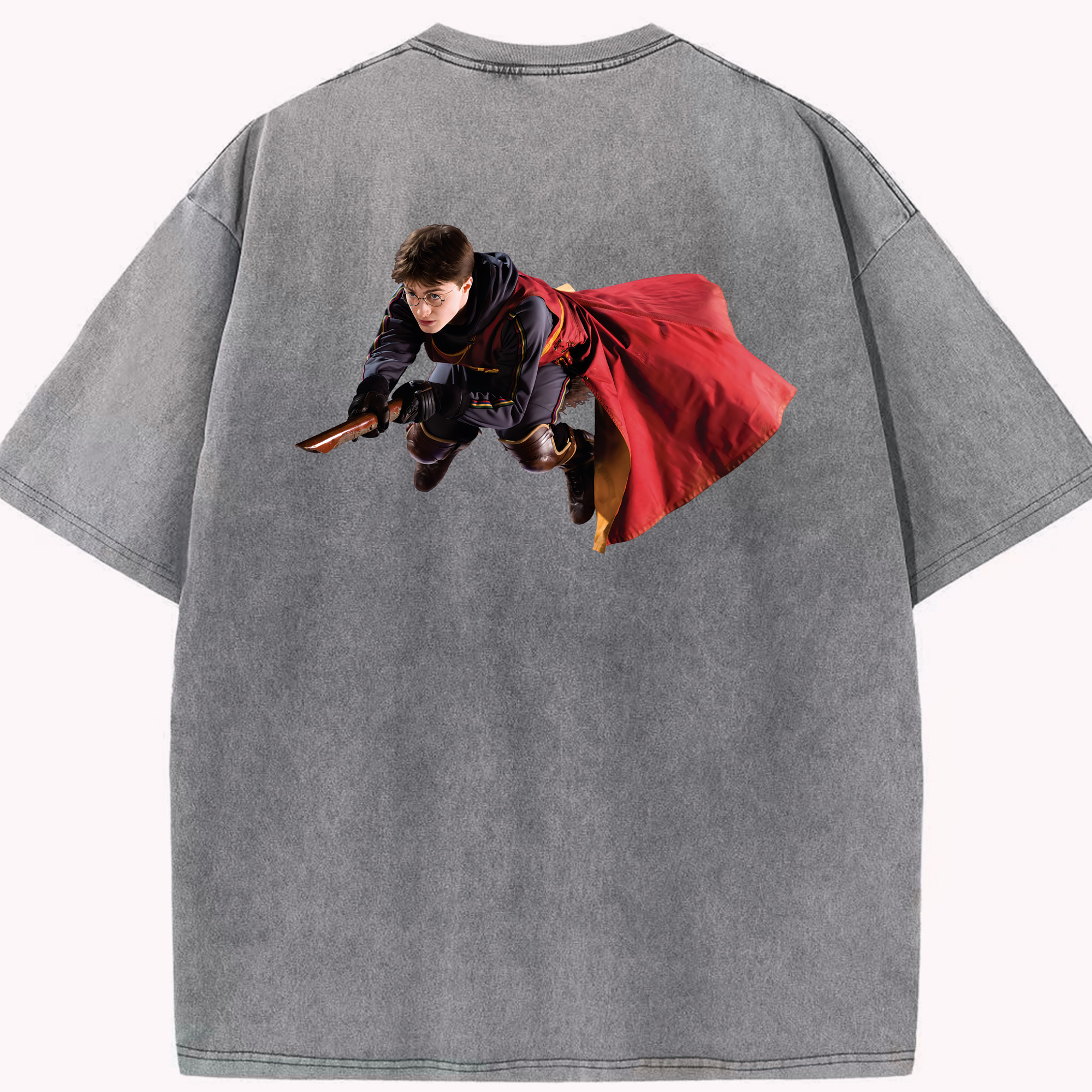 （画像用） Harry Potter ハリー・ポッターシリーズ 綿100% ヴィンテージ風 半袖Tシャツ（背面プリント）