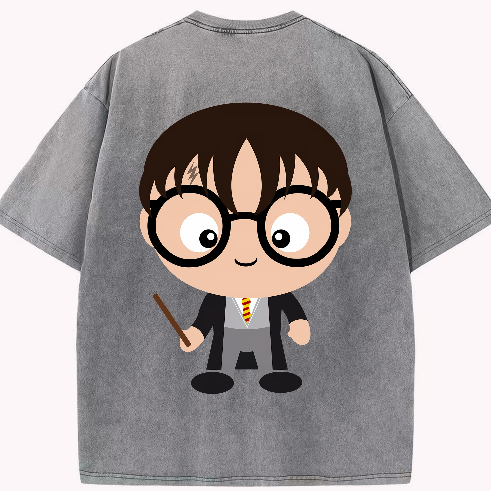 （画像用） Harry Potter ハリー・ポッターシリーズ 綿100% ヴィンテージ風 半袖Tシャツ（背面プリント）