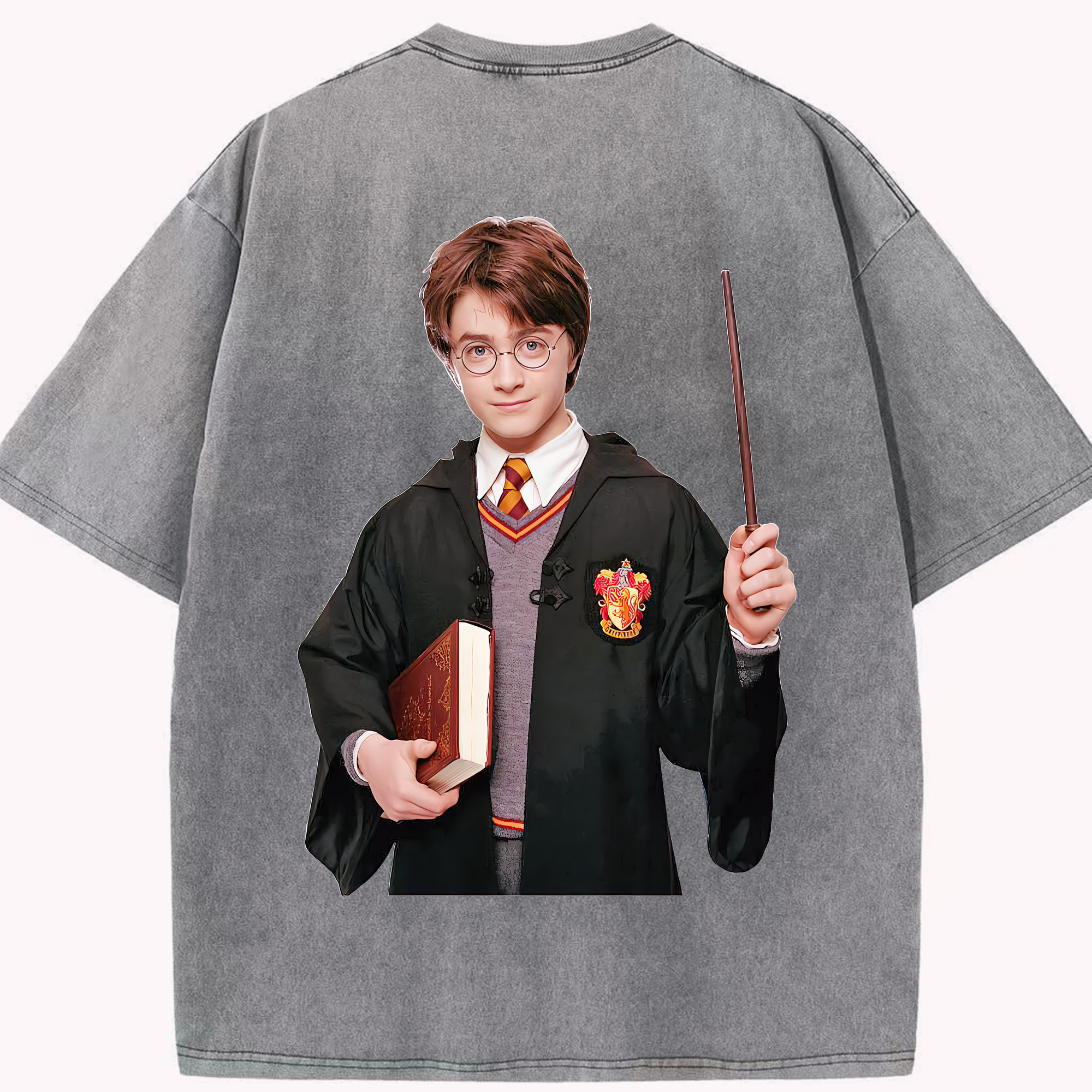 （画像用） Harry Potter ハリー・ポッターシリーズ 綿100% ヴィンテージ風 半袖Tシャツ（背面プリント）
