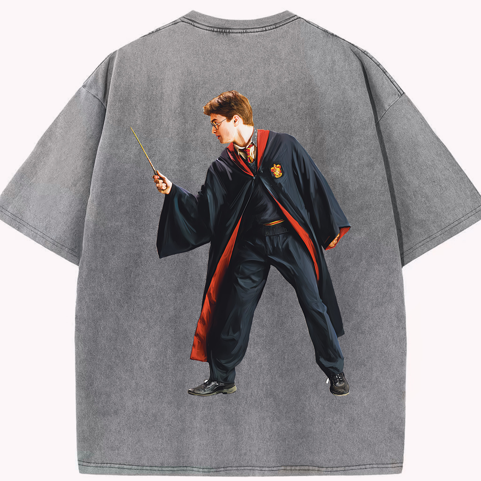 （画像用） Harry Potter ハリー・ポッターシリーズ 綿100% ヴィンテージ風 半袖Tシャツ（背面プリント）