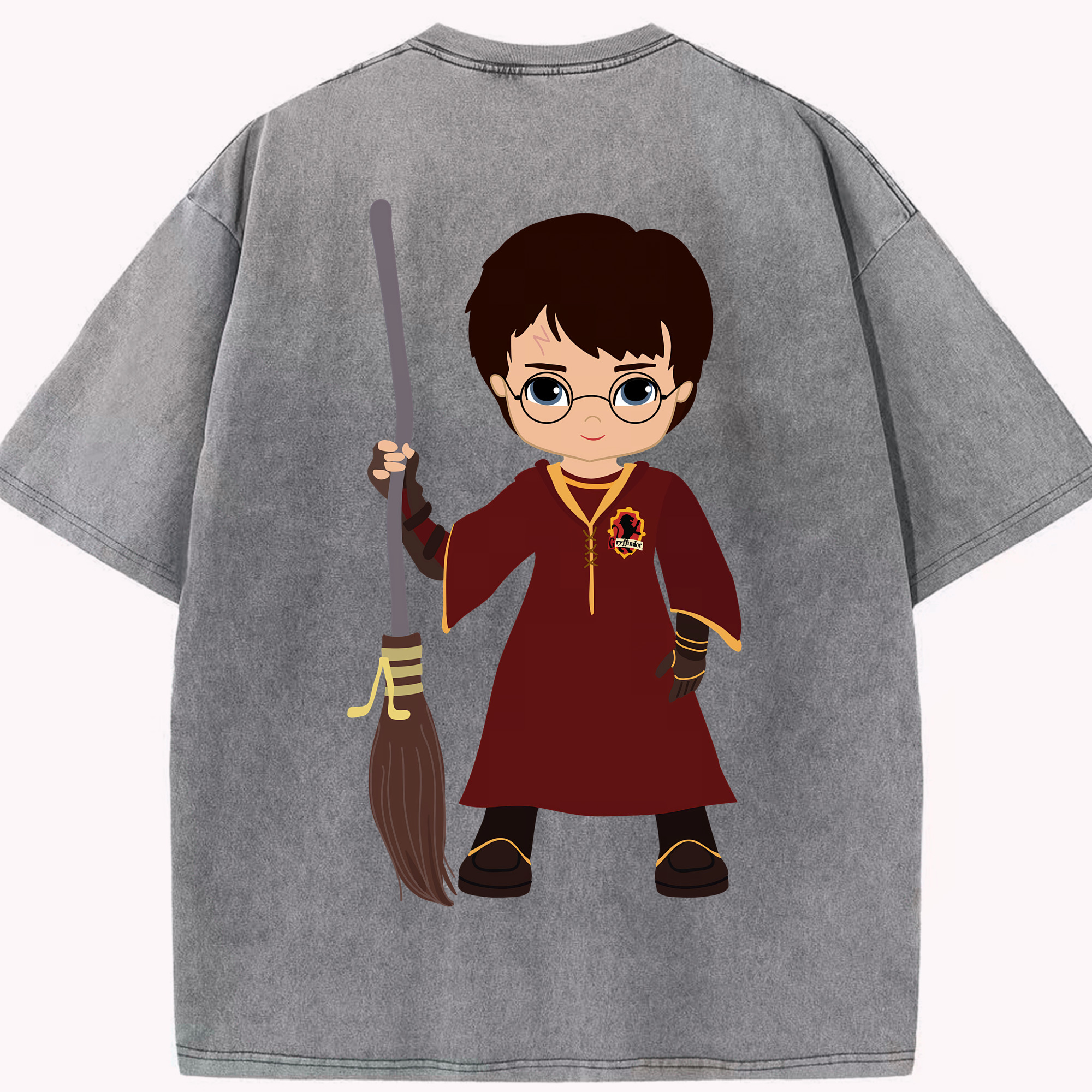 （画像用） Harry Potter ハリー・ポッターシリーズ 綿100% ヴィンテージ風 半袖Tシャツ（背面プリント）