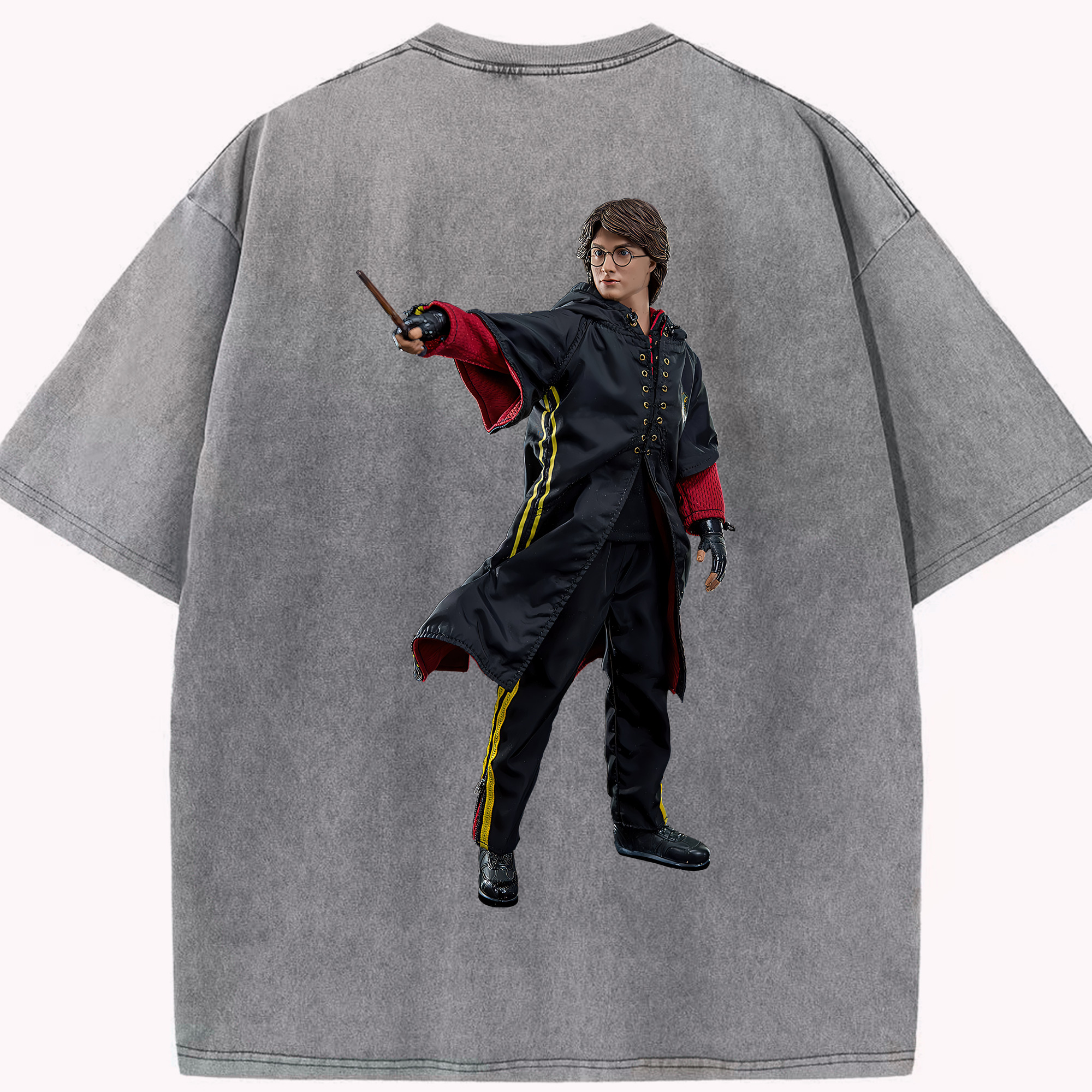 （画像用） Harry Potter ハリー・ポッターシリーズ 綿100% ヴィンテージ風 半袖Tシャツ（背面プリント）
