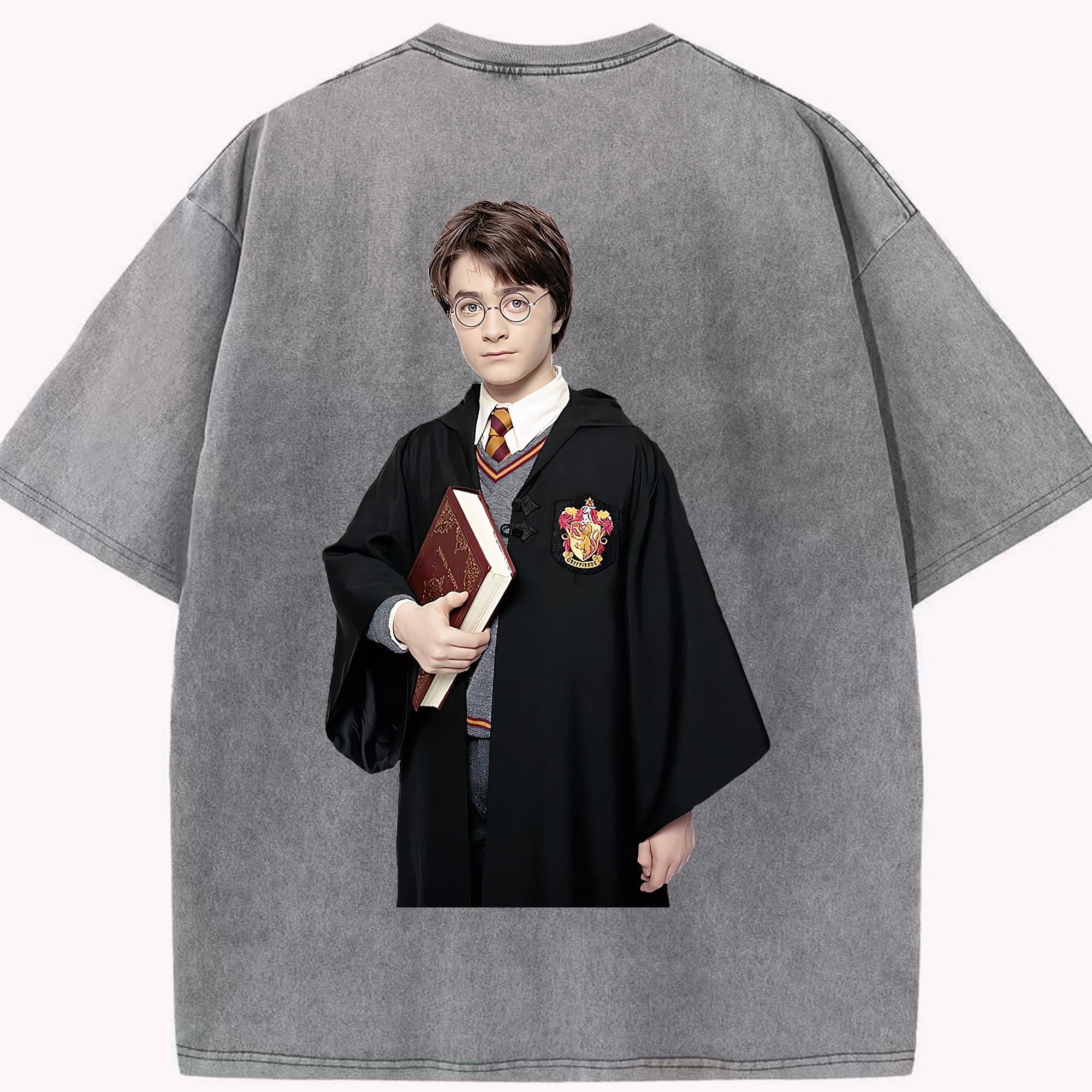 （画像用） Harry Potter ハリー・ポッターシリーズ 綿100% ヴィンテージ風 半袖Tシャツ（背面プリント）