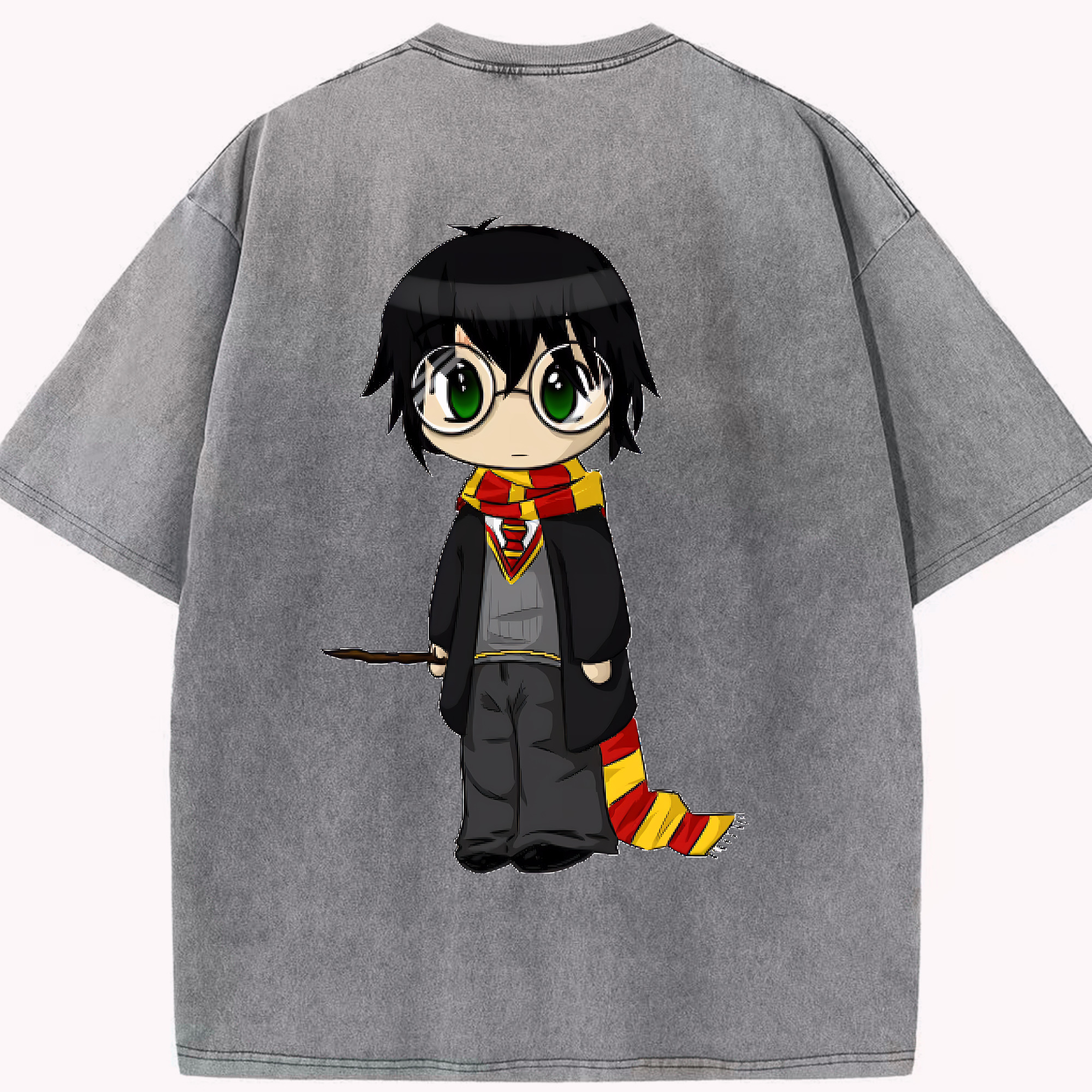 （画像用） Harry Potter ハリー・ポッターシリーズ 綿100% ヴィンテージ風 半袖Tシャツ（背面プリント）