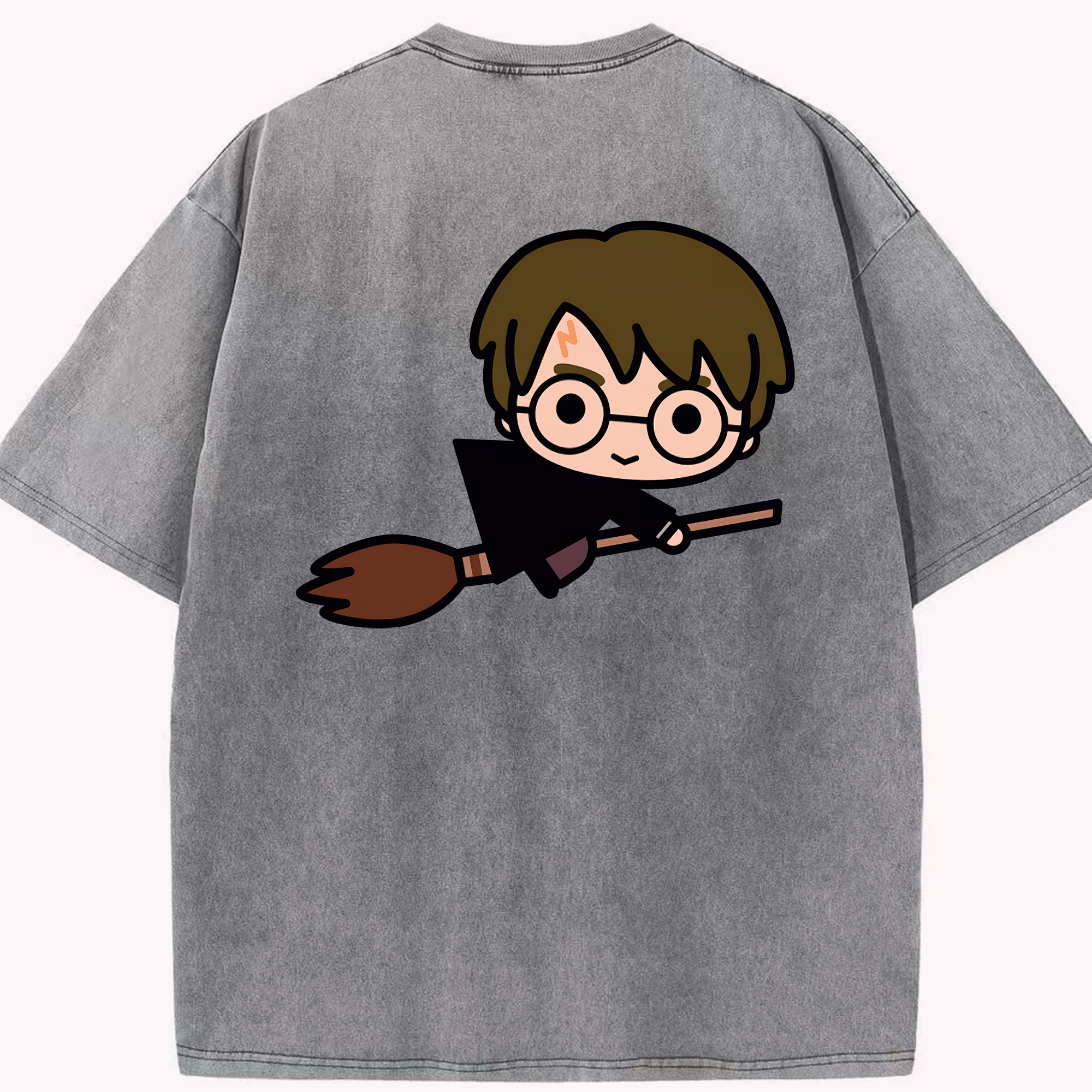 （画像用） Harry Potter ハリー・ポッターシリーズ 綿100% ヴィンテージ風 半袖Tシャツ（背面プリント）