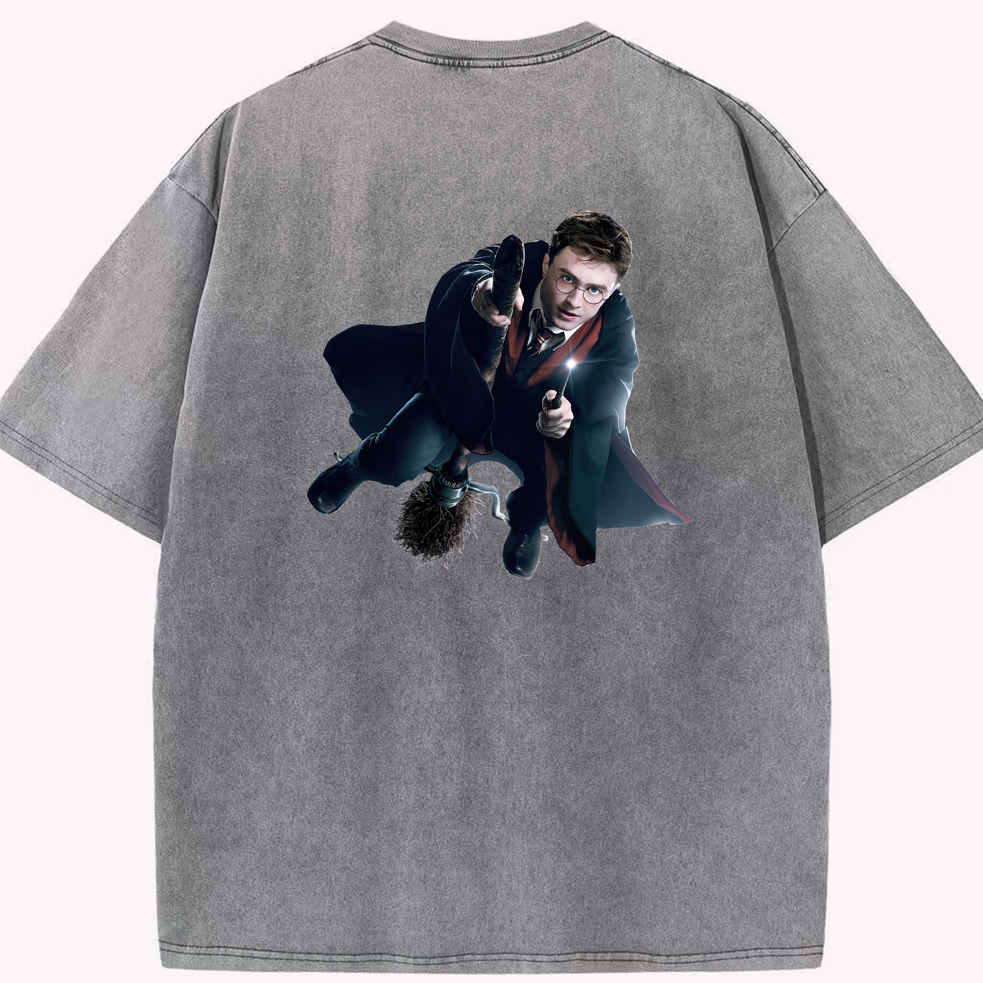 （画像用） Harry Potter ハリー・ポッターシリーズ 綿100% ヴィンテージ風 半袖Tシャツ（背面プリント）