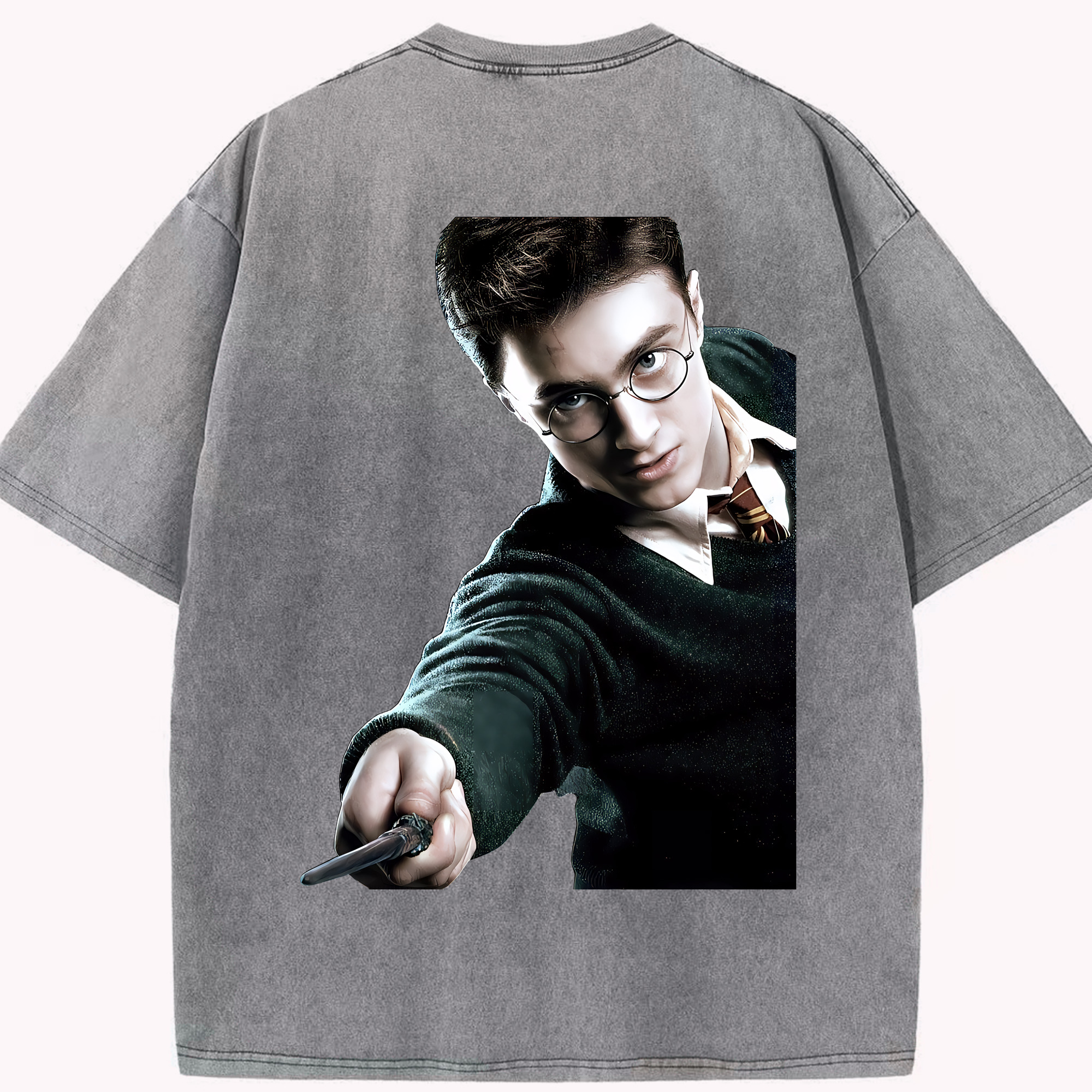 （画像用） Harry Potter ハリー・ポッターシリーズ 綿100% ヴィンテージ風 半袖Tシャツ（背面プリント）