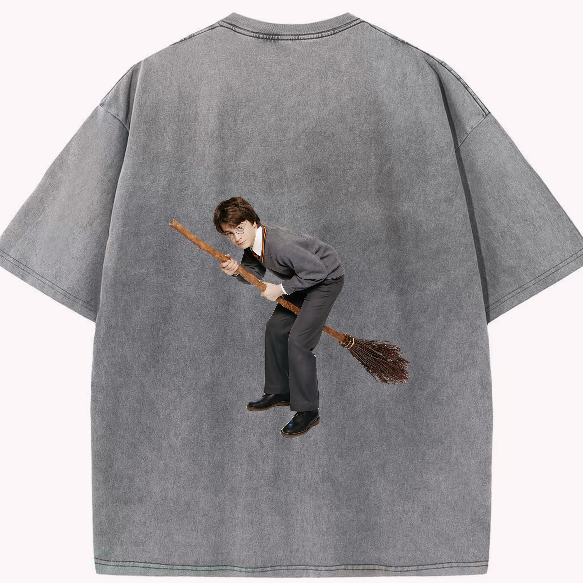 （画像用） Harry Potter ハリー・ポッターシリーズ 綿100% ヴィンテージ風 半袖Tシャツ（背面プリント）