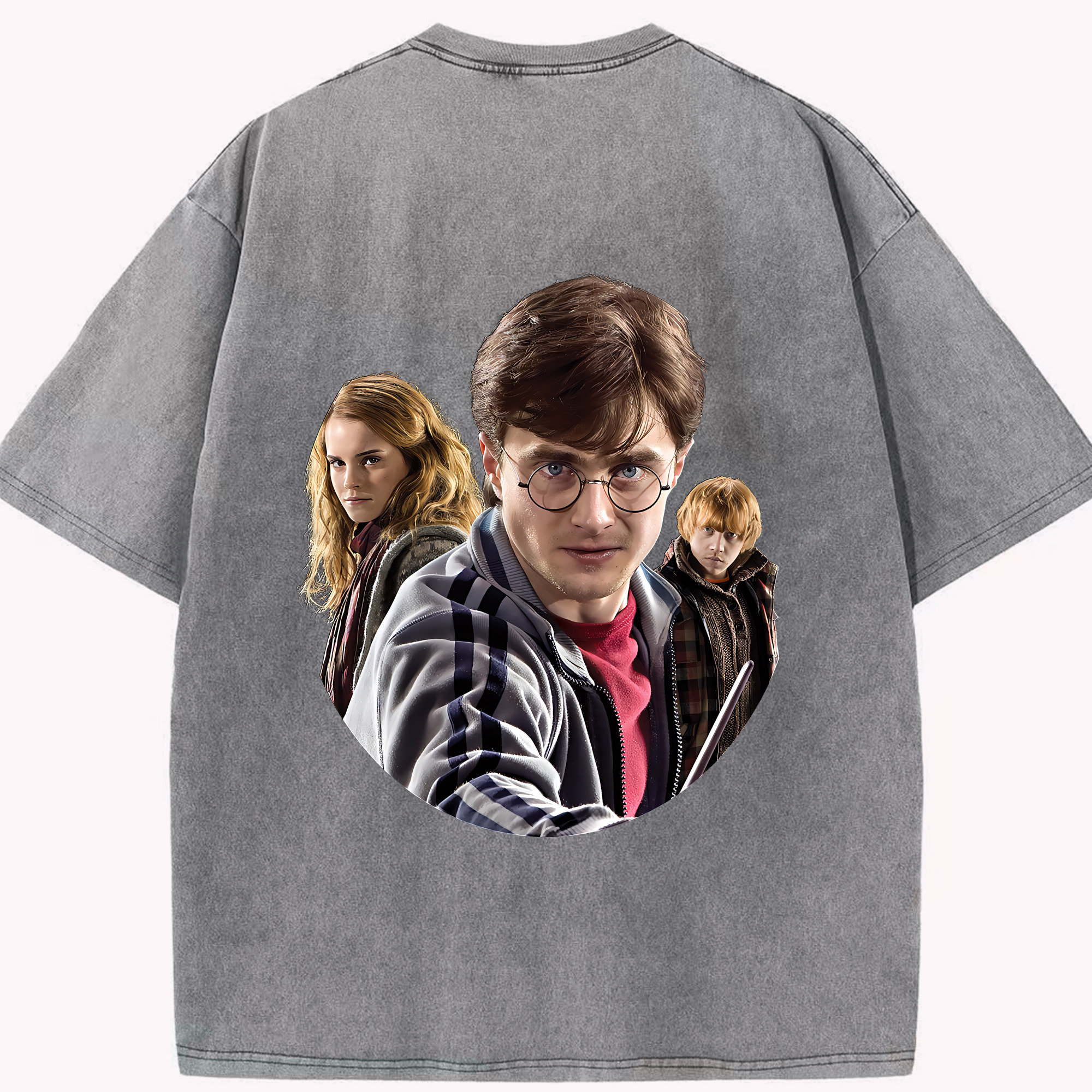 （画像用） Harry Potter ハリー・ポッターシリーズ 綿100% ヴィンテージ風 半袖Tシャツ（背面プリント）