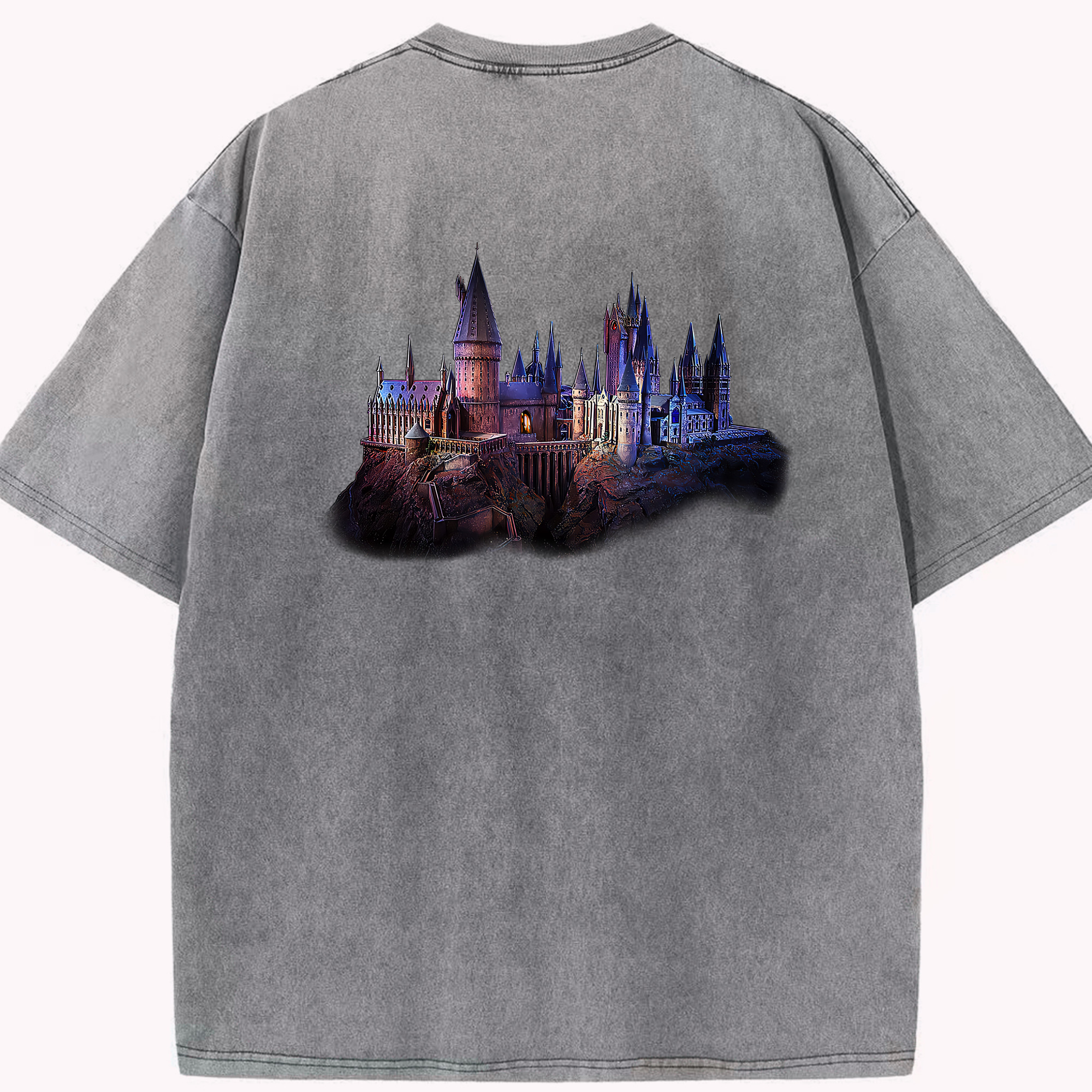 （画像用） Harry Potter ハリー・ポッターシリーズ 綿100% ヴィンテージ風 半袖Tシャツ（背面プリント）