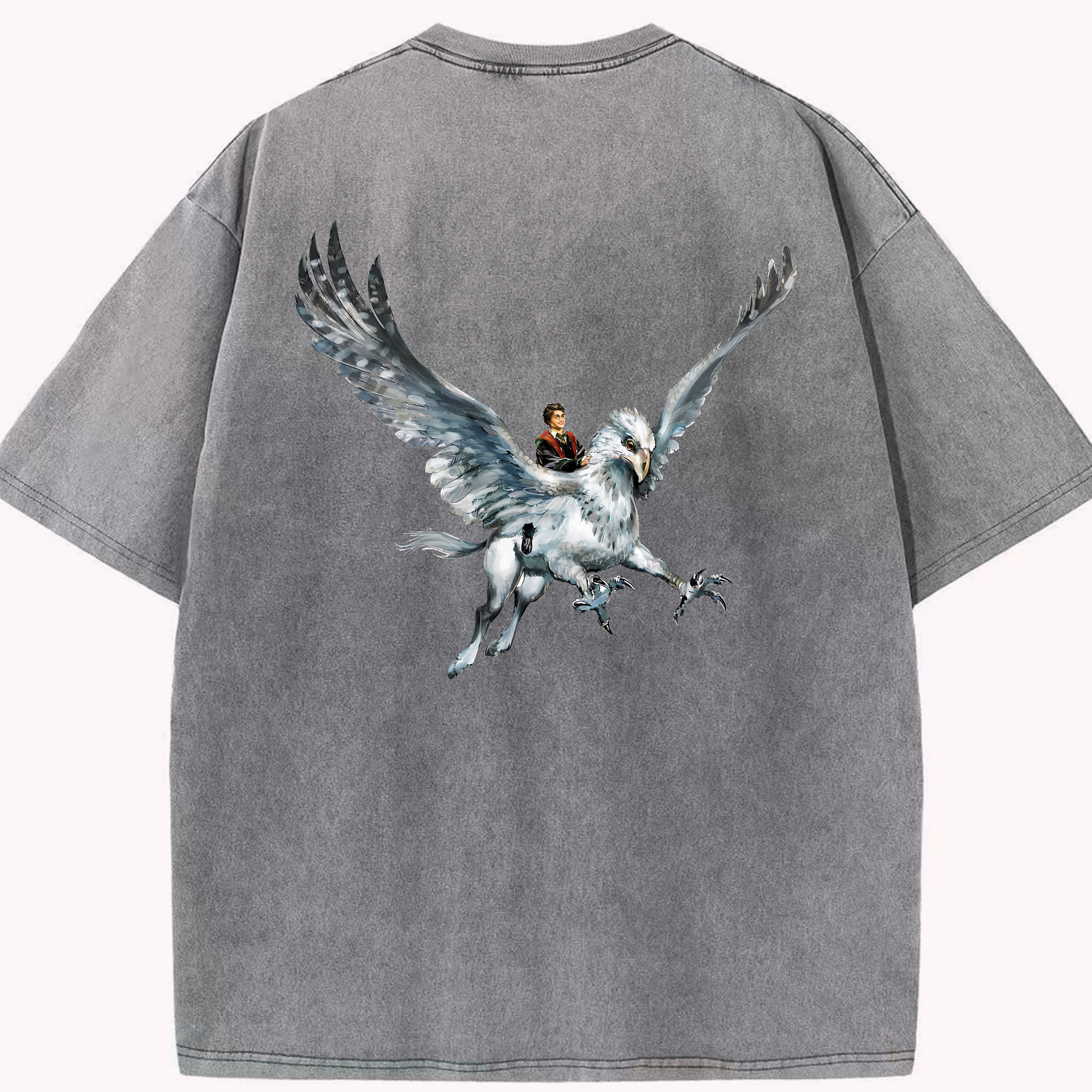 （画像用） Harry Potter ハリー・ポッターシリーズ 綿100% ヴィンテージ風 半袖Tシャツ（背面プリント）