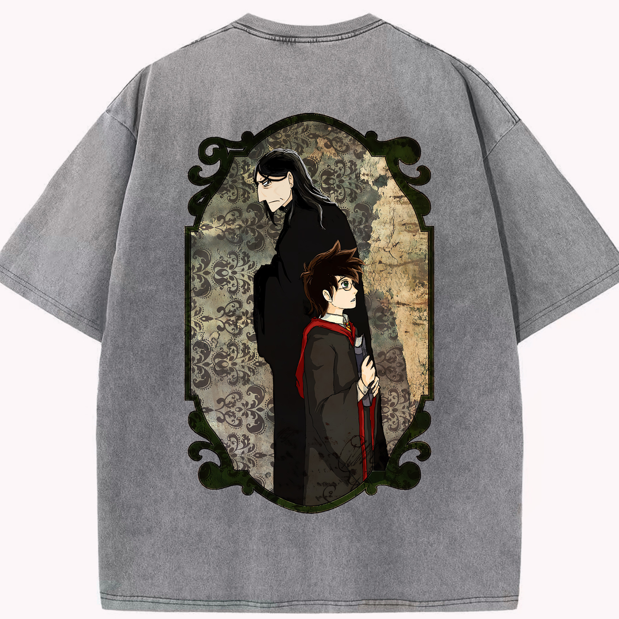 （画像用） Harry Potter ハリー・ポッターシリーズ 綿100% ヴィンテージ風 半袖Tシャツ（背面プリント）