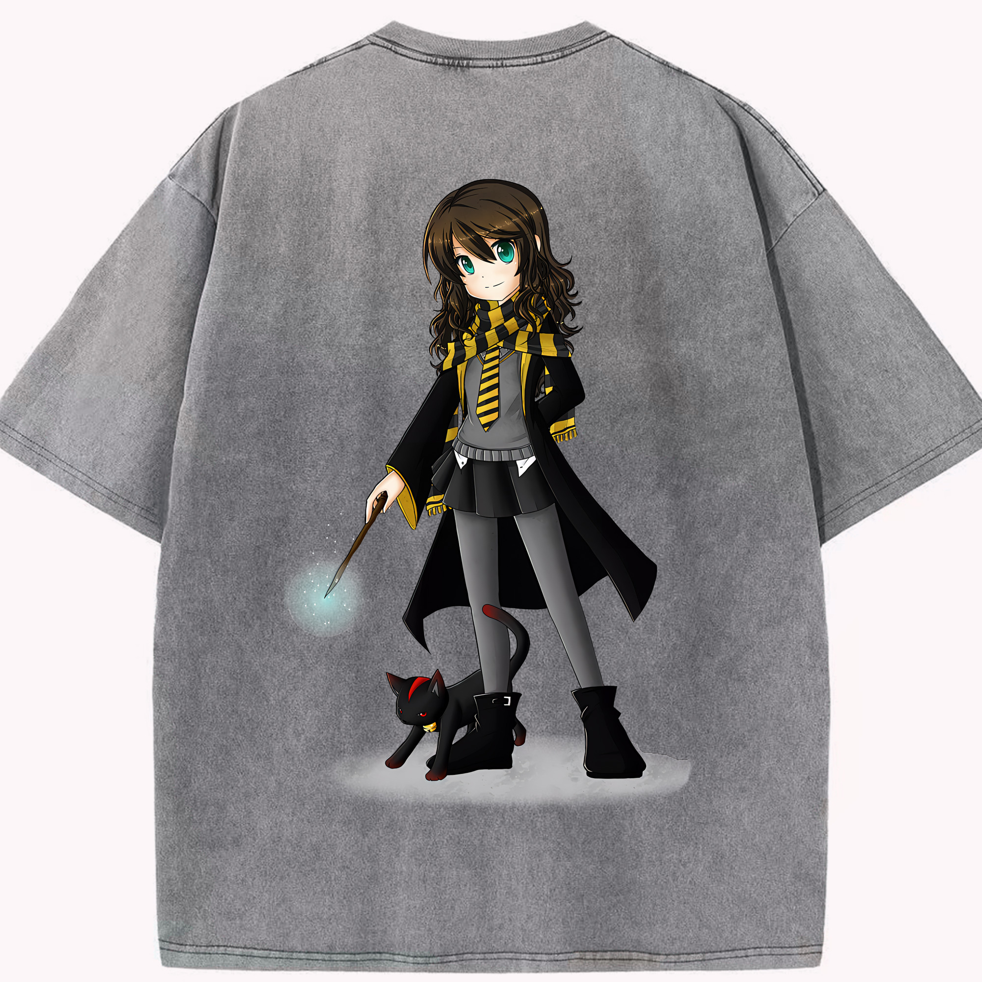 （画像用） Harry Potter ハリー・ポッターシリーズ 綿100% ヴィンテージ風 半袖Tシャツ（背面プリント）