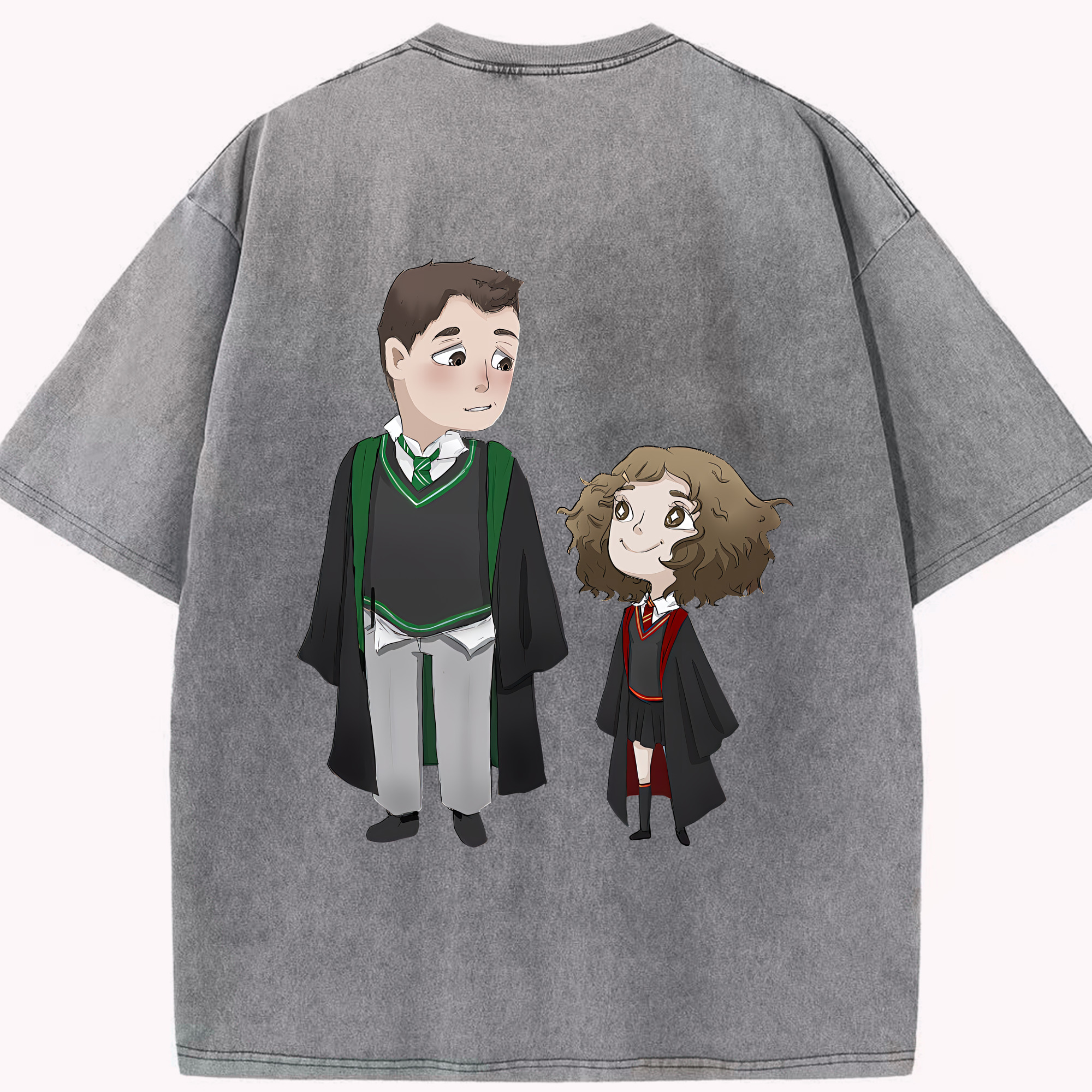 （画像用） Harry Potter ハリー・ポッターシリーズ 綿100% ヴィンテージ風 半袖Tシャツ（背面プリント）