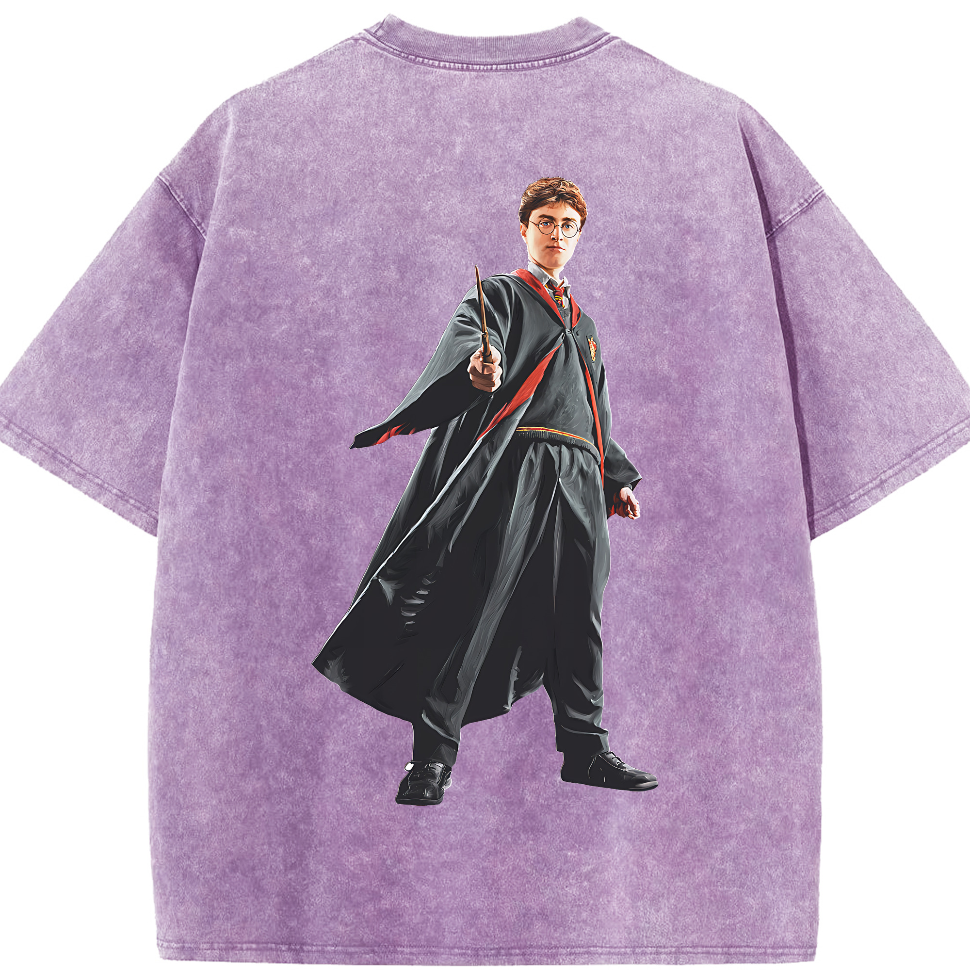 （画像用） Harry Potter ハリー・ポッターシリーズ 綿100% ヴィンテージ風 半袖Tシャツ（背面プリント）