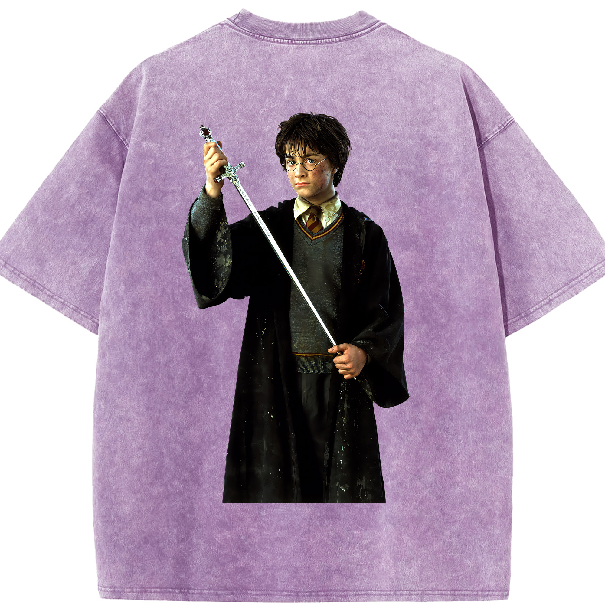 （画像用） Harry Potter ハリー・ポッターシリーズ 綿100% ヴィンテージ風 半袖Tシャツ（背面プリント）