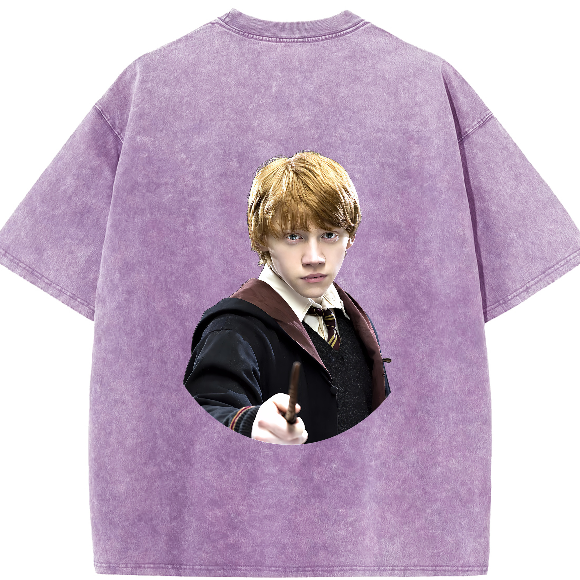 （画像用） Harry Potter ハリー・ポッターシリーズ 綿100% ヴィンテージ風 半袖Tシャツ（背面プリント）