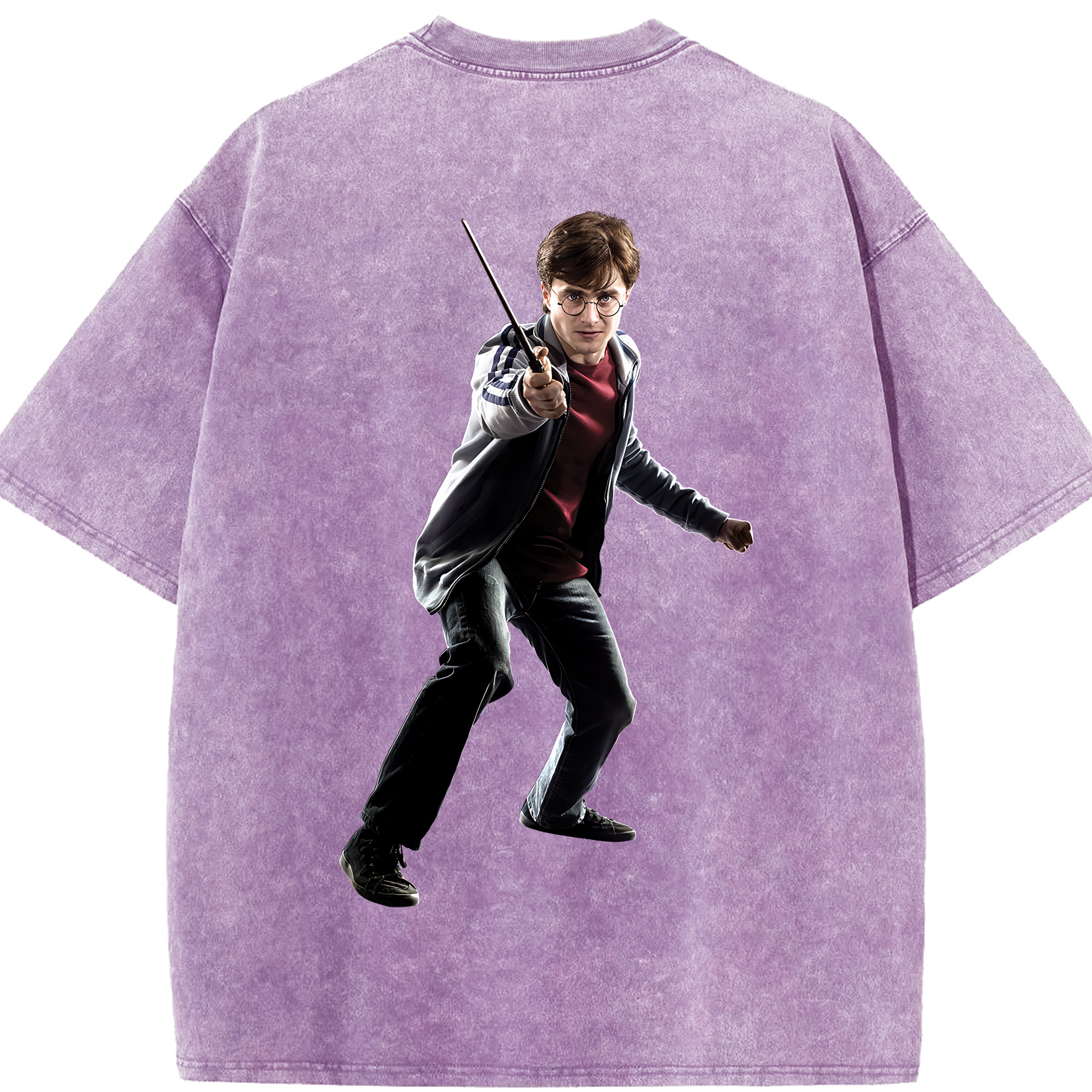 （画像用） Harry Potter ハリー・ポッターシリーズ 綿100% ヴィンテージ風 半袖Tシャツ（背面プリント）