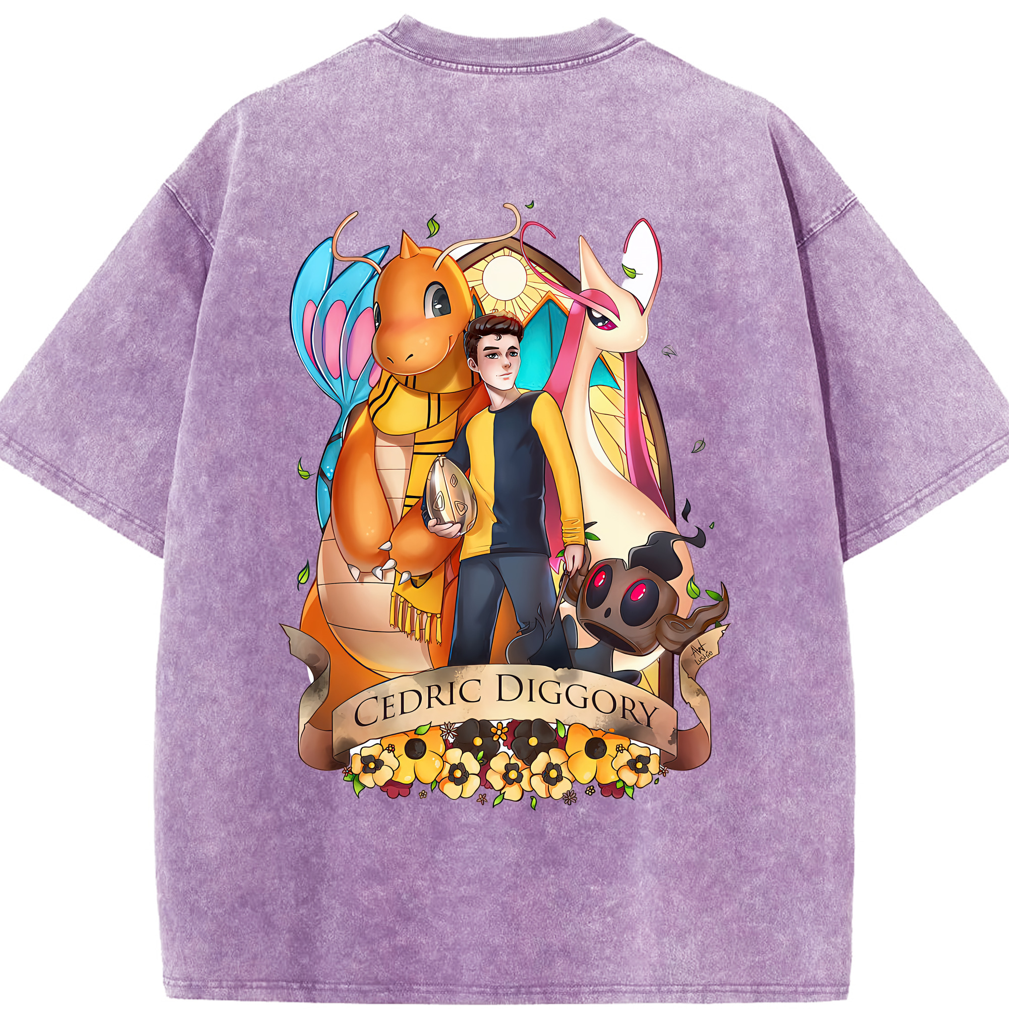 （画像用） Harry Potter ハリー・ポッターシリーズ 綿100% ヴィンテージ風 半袖Tシャツ（背面プリント）