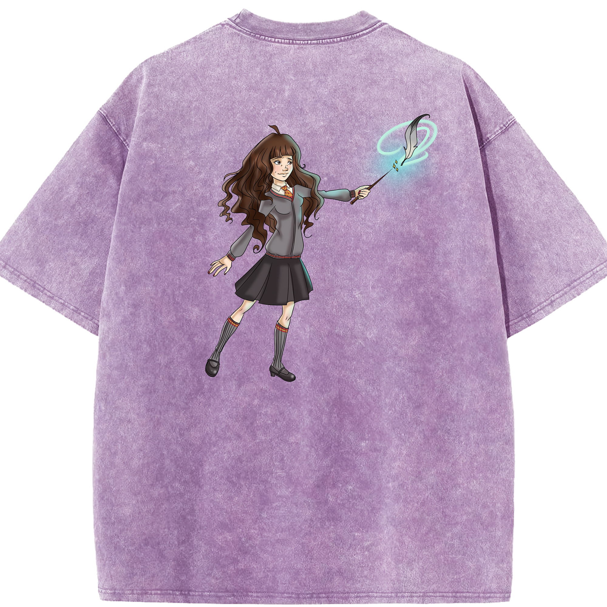 （画像用） Harry Potter ハリー・ポッターシリーズ 綿100% ヴィンテージ風 半袖Tシャツ（背面プリント）