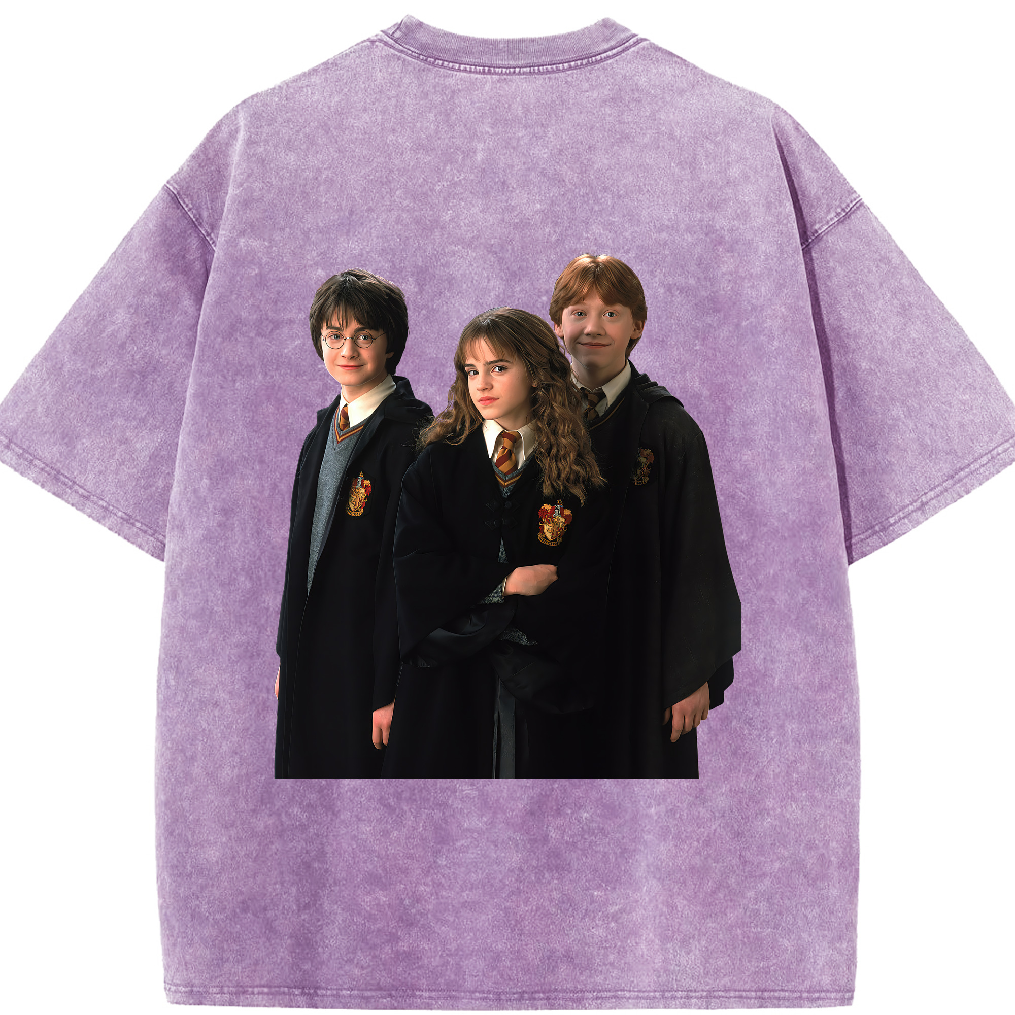 （画像用） Harry Potter ハリー・ポッターシリーズ 綿100% ヴィンテージ風 半袖Tシャツ（背面プリント）