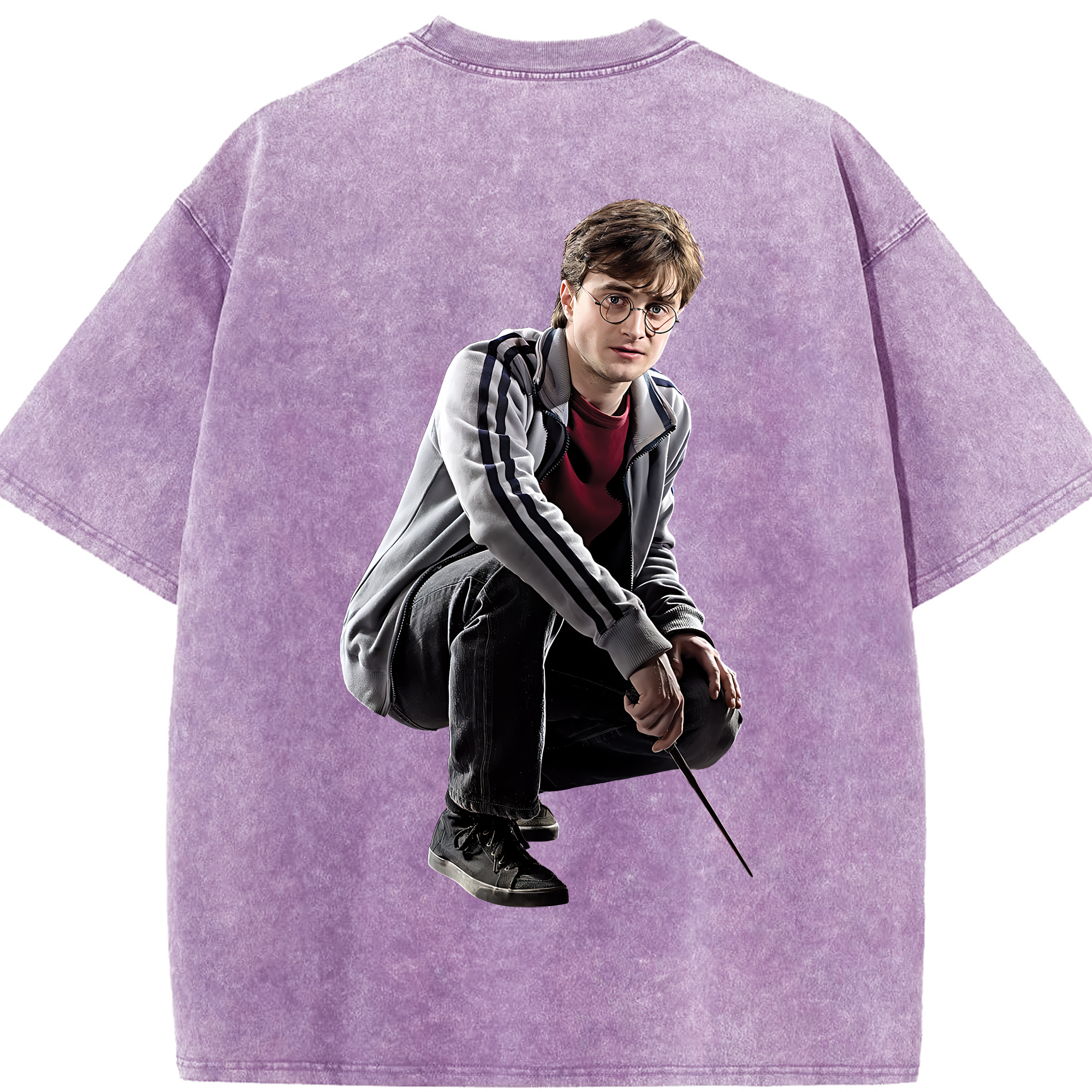 （画像用） Harry Potter ハリー・ポッターシリーズ 綿100% ヴィンテージ風 半袖Tシャツ（背面プリント）