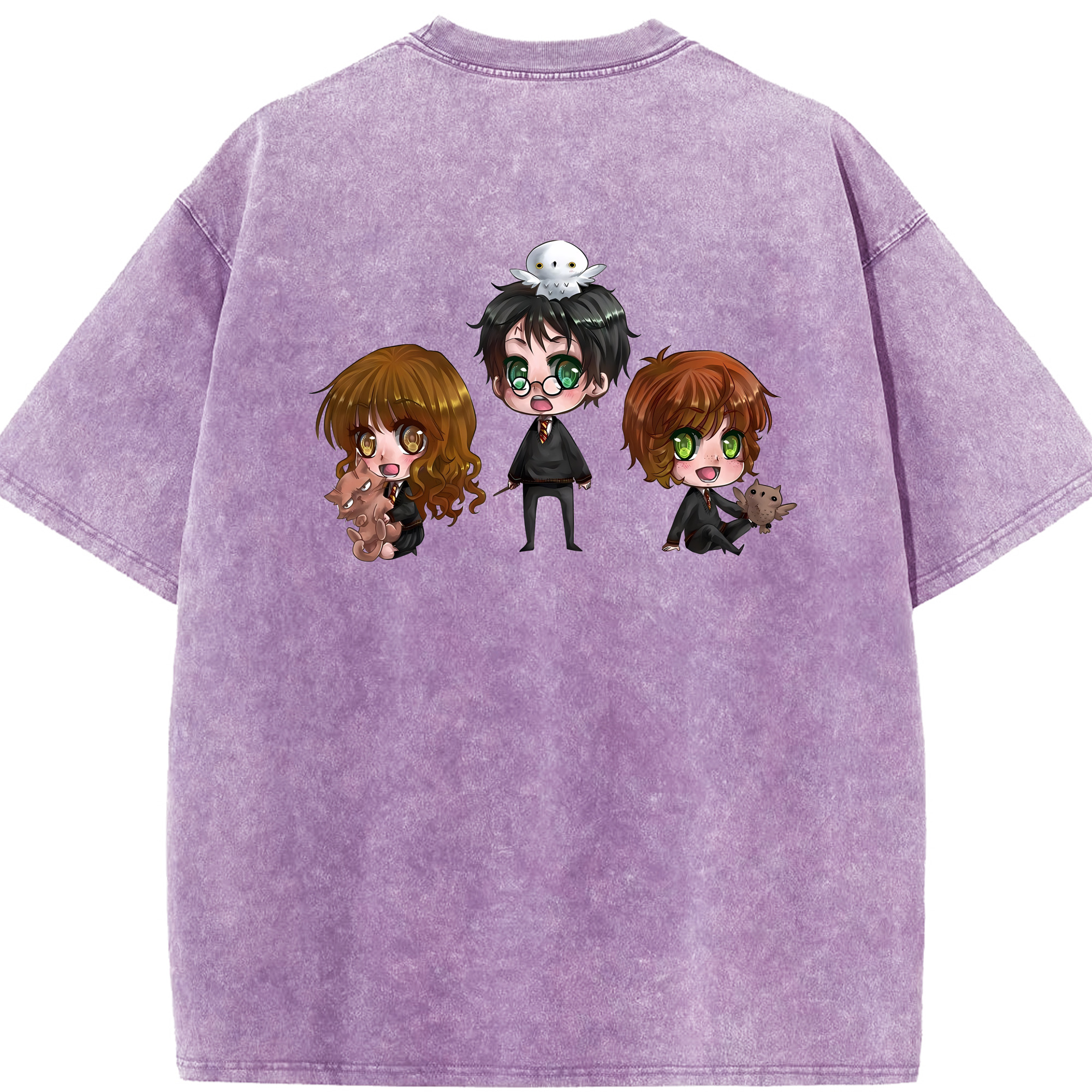 （画像用） Harry Potter ハリー・ポッターシリーズ 綿100% ヴィンテージ風 半袖Tシャツ（背面プリント）