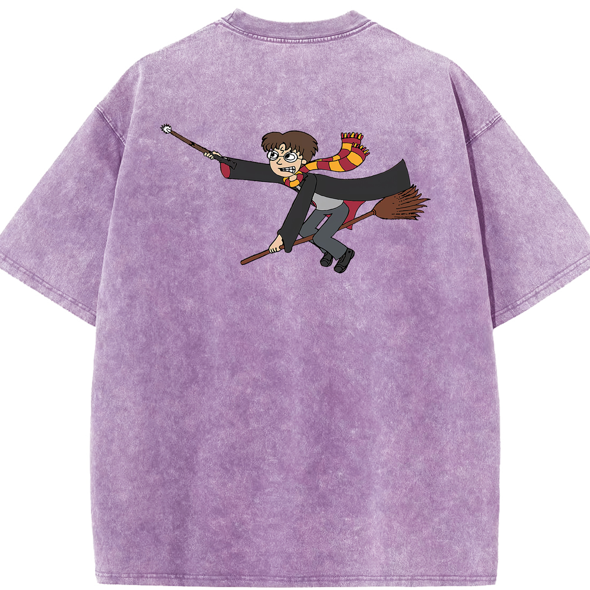 （画像用） Harry Potter ハリー・ポッターシリーズ 綿100% ヴィンテージ風 半袖Tシャツ（背面プリント）