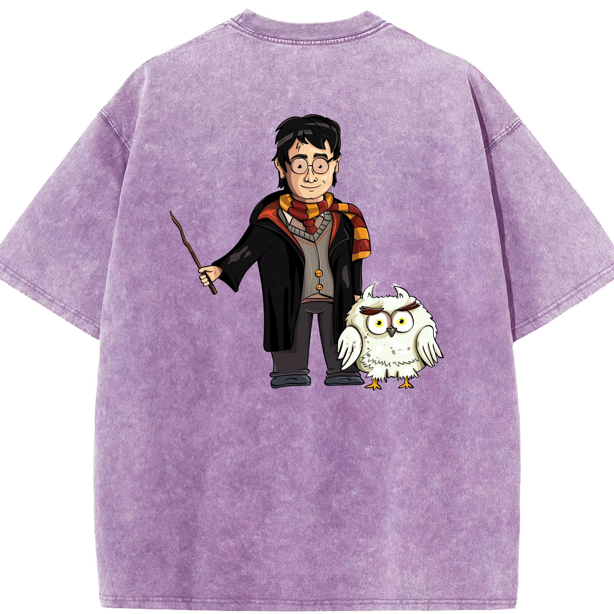 （画像用） Harry Potter ハリー・ポッターシリーズ 綿100% ヴィンテージ風 半袖Tシャツ（背面プリント）