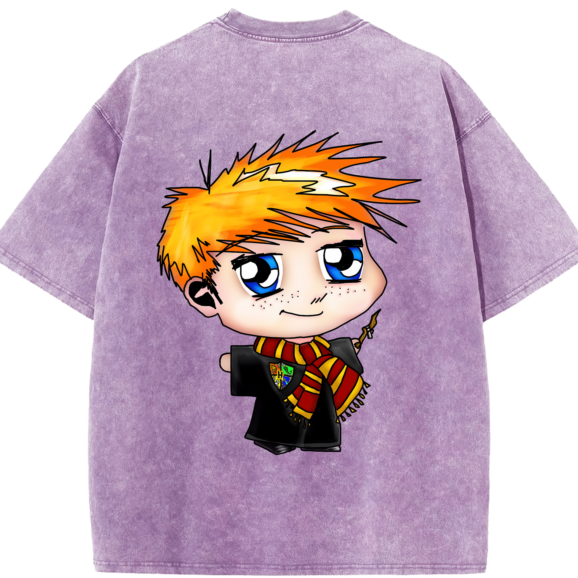 （画像用） Harry Potter ハリー・ポッターシリーズ 綿100% ヴィンテージ風 半袖Tシャツ（背面プリント）