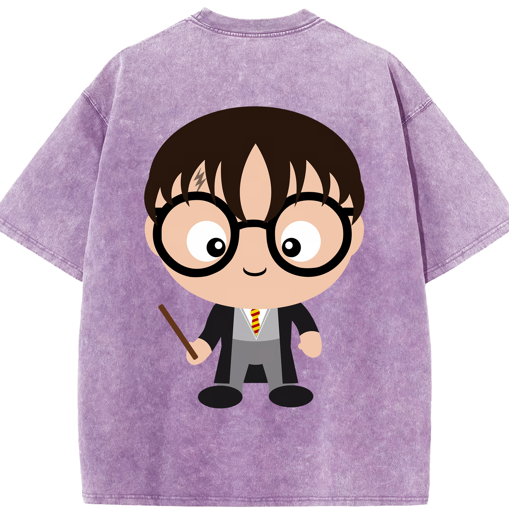 （画像用） Harry Potter ハリー・ポッターシリーズ 綿100% ヴィンテージ風 半袖Tシャツ（背面プリント）