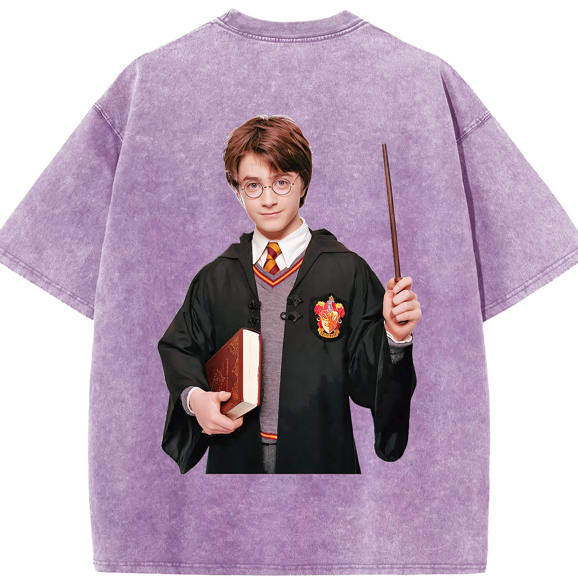 （画像用） Harry Potter ハリー・ポッターシリーズ 綿100% ヴィンテージ風 半袖Tシャツ（背面プリント）
