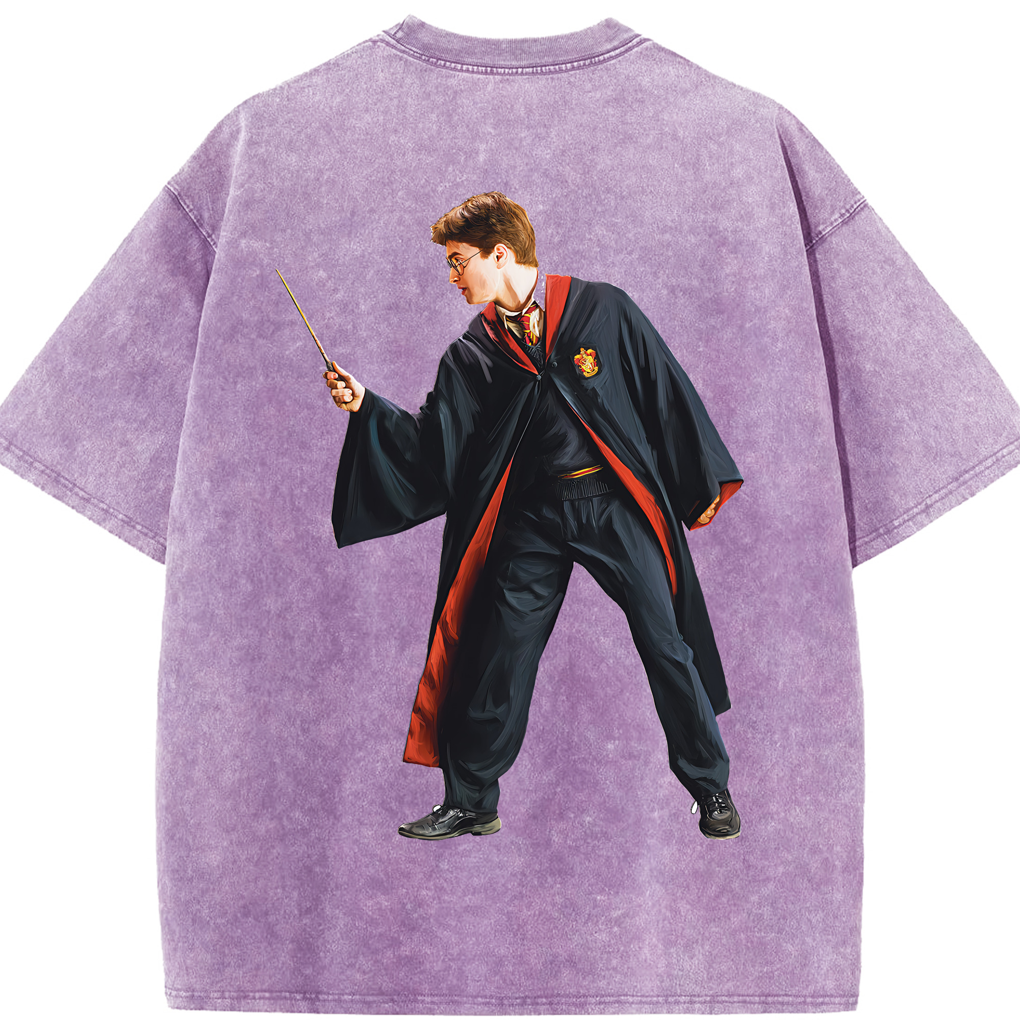 （画像用） Harry Potter ハリー・ポッターシリーズ 綿100% ヴィンテージ風 半袖Tシャツ（背面プリント）