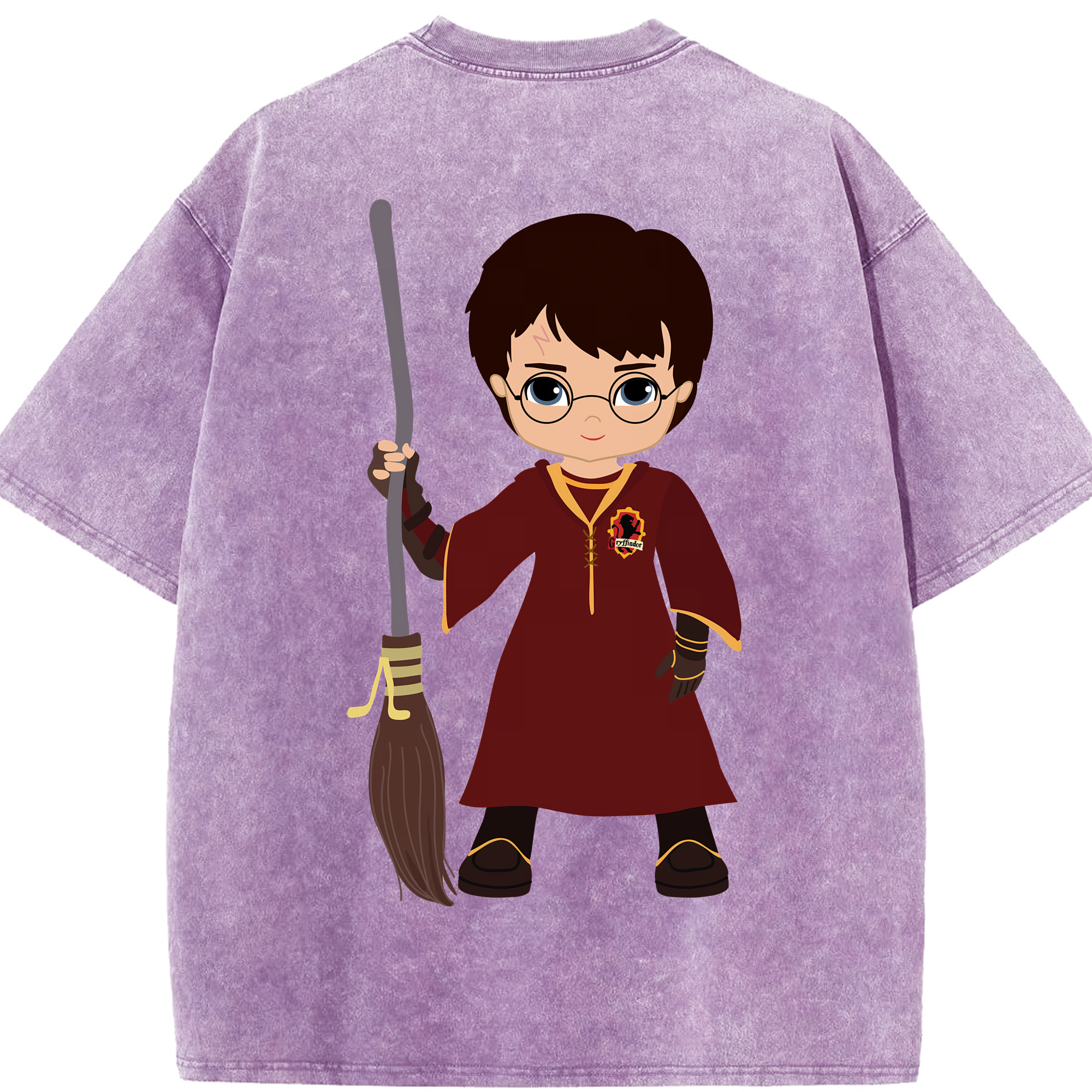（画像用） Harry Potter ハリー・ポッターシリーズ 綿100% ヴィンテージ風 半袖Tシャツ（背面プリント）
