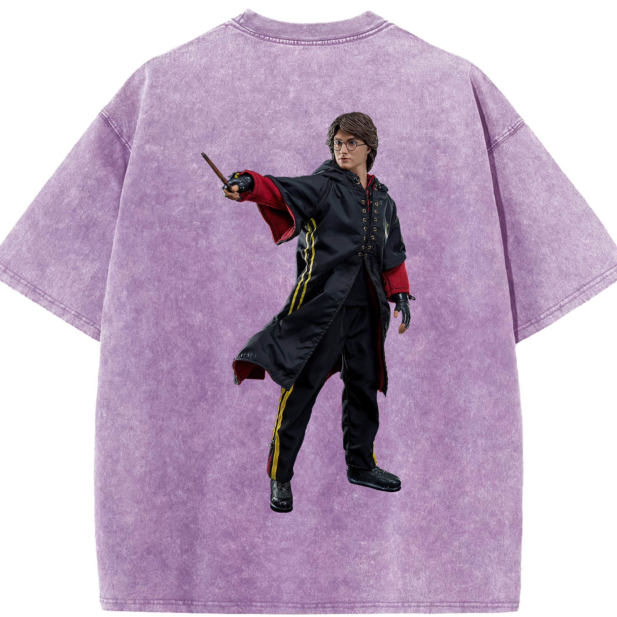 （画像用） Harry Potter ハリー・ポッターシリーズ 綿100% ヴィンテージ風 半袖Tシャツ（背面プリント）
