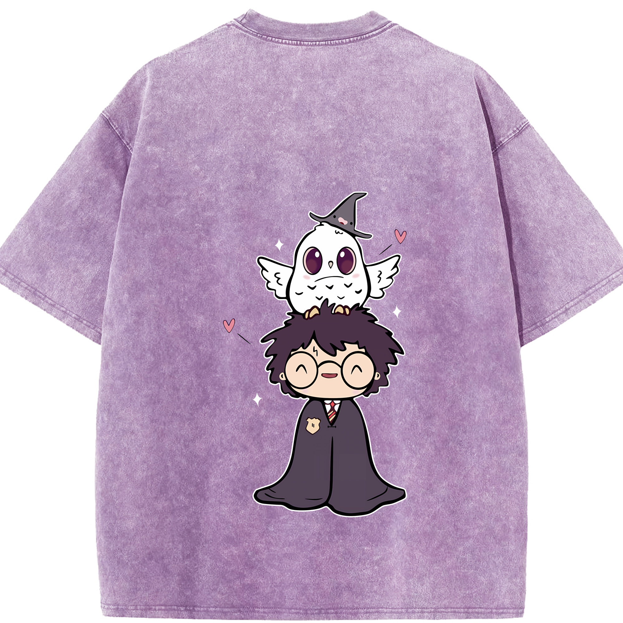 （画像用） Harry Potter ハリー・ポッターシリーズ 綿100% ヴィンテージ風 半袖Tシャツ（背面プリント）