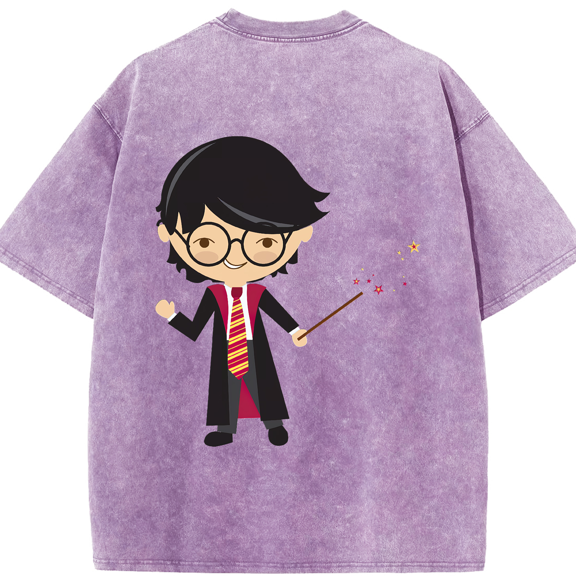 （画像用） Harry Potter ハリー・ポッターシリーズ 綿100% ヴィンテージ風 半袖Tシャツ（背面プリント）