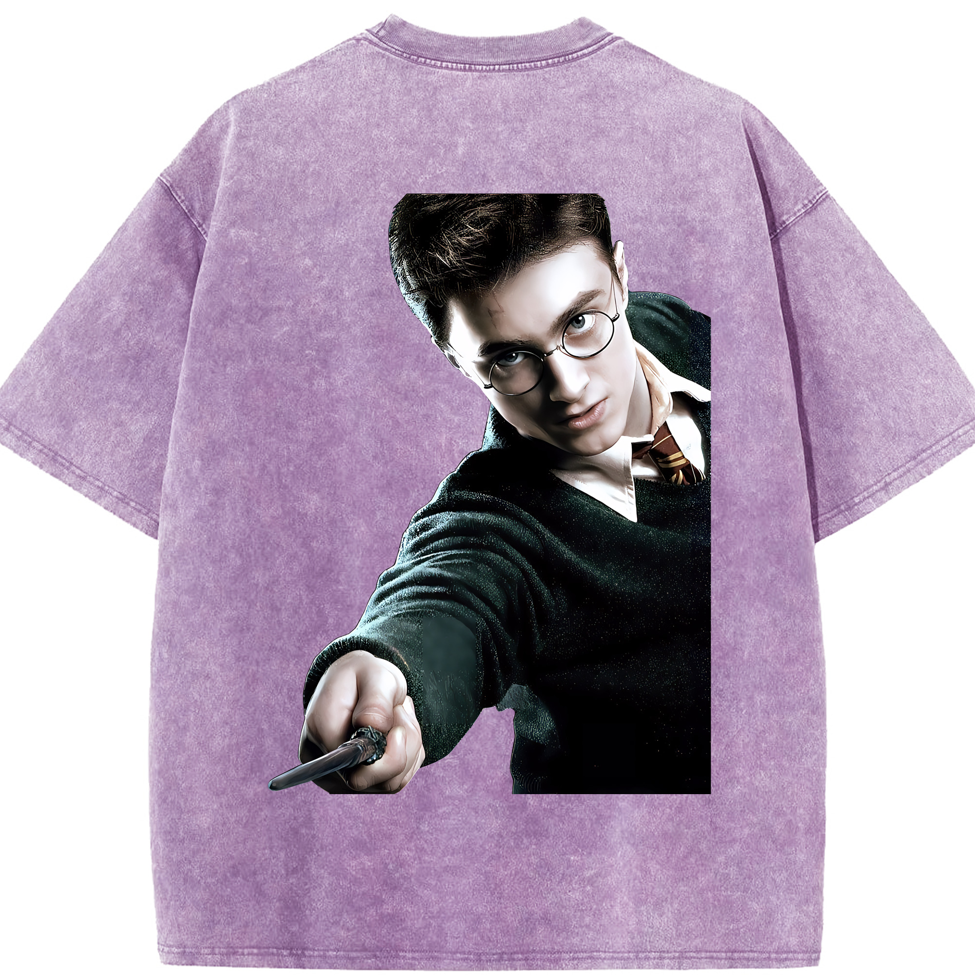 （画像用） Harry Potter ハリー・ポッターシリーズ 綿100% ヴィンテージ風 半袖Tシャツ（背面プリント）