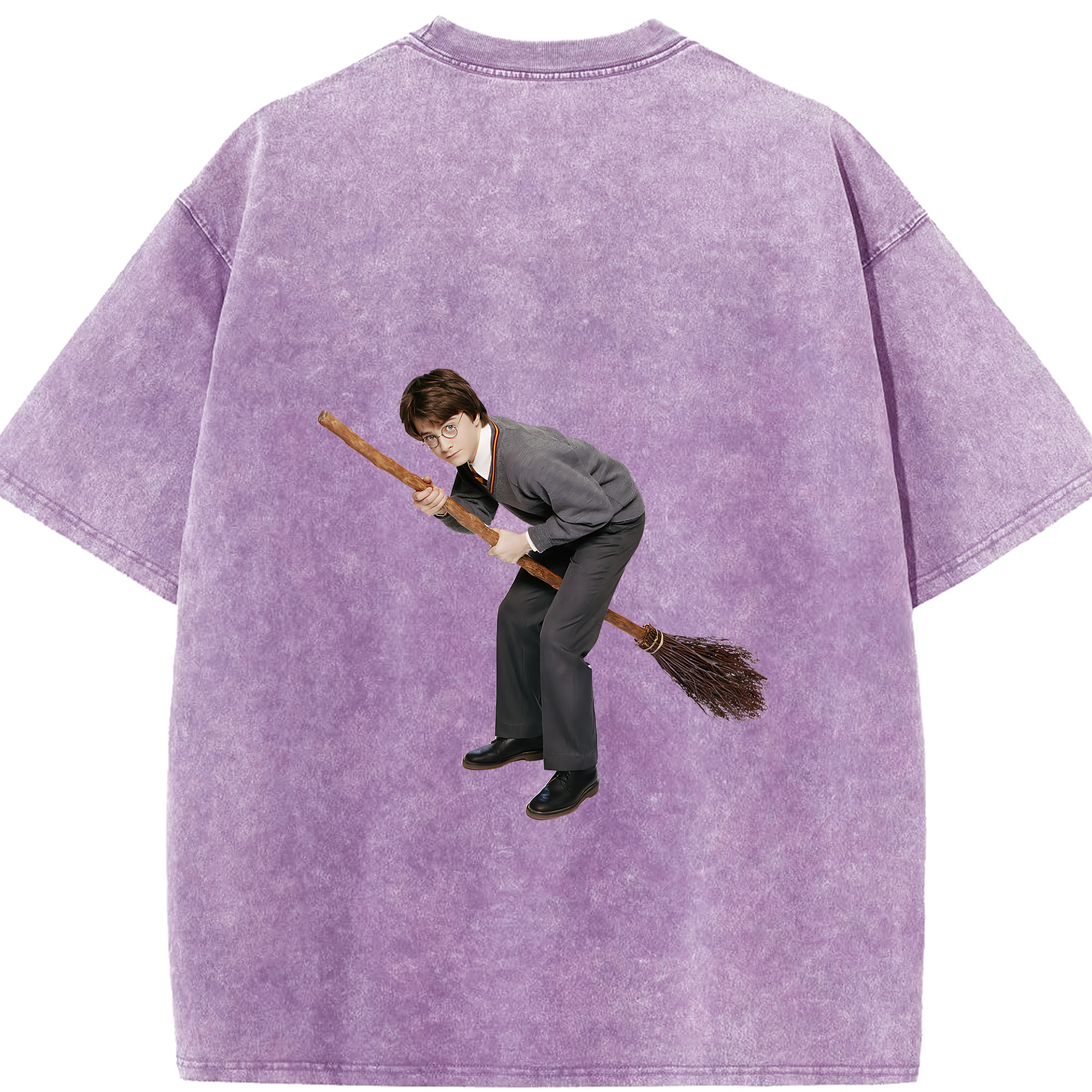 （画像用） Harry Potter ハリー・ポッターシリーズ 綿100% ヴィンテージ風 半袖Tシャツ（背面プリント）