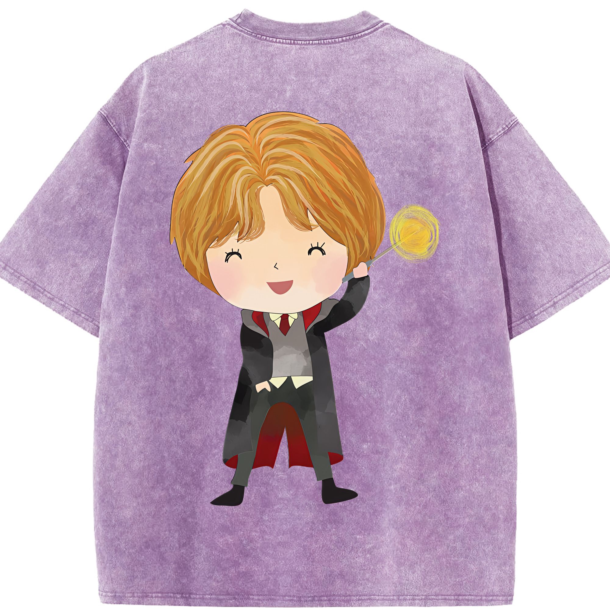 （画像用） Harry Potter ハリー・ポッターシリーズ 綿100% ヴィンテージ風 半袖Tシャツ（背面プリント）