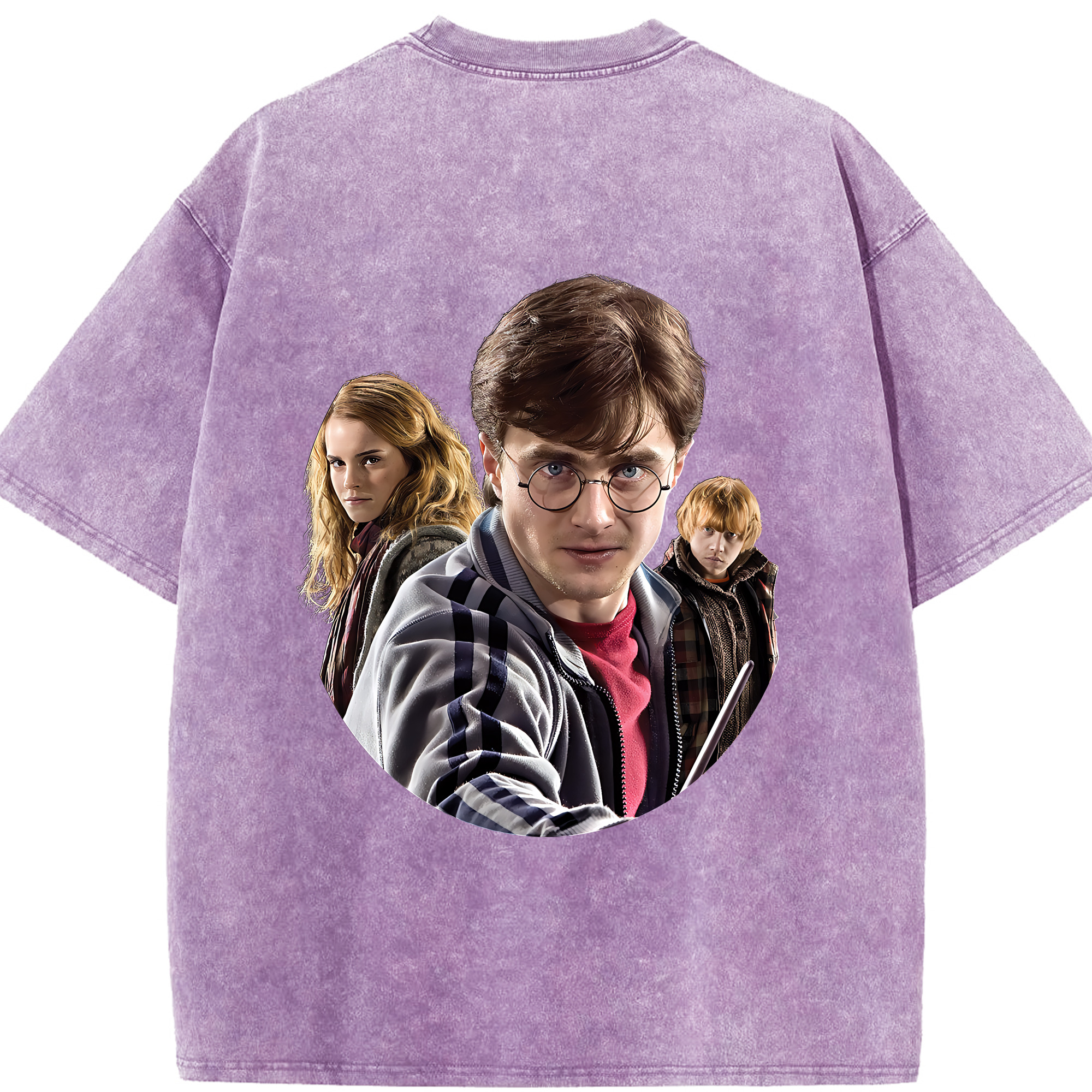 （画像用） Harry Potter ハリー・ポッターシリーズ 綿100% ヴィンテージ風 半袖Tシャツ（背面プリント）
